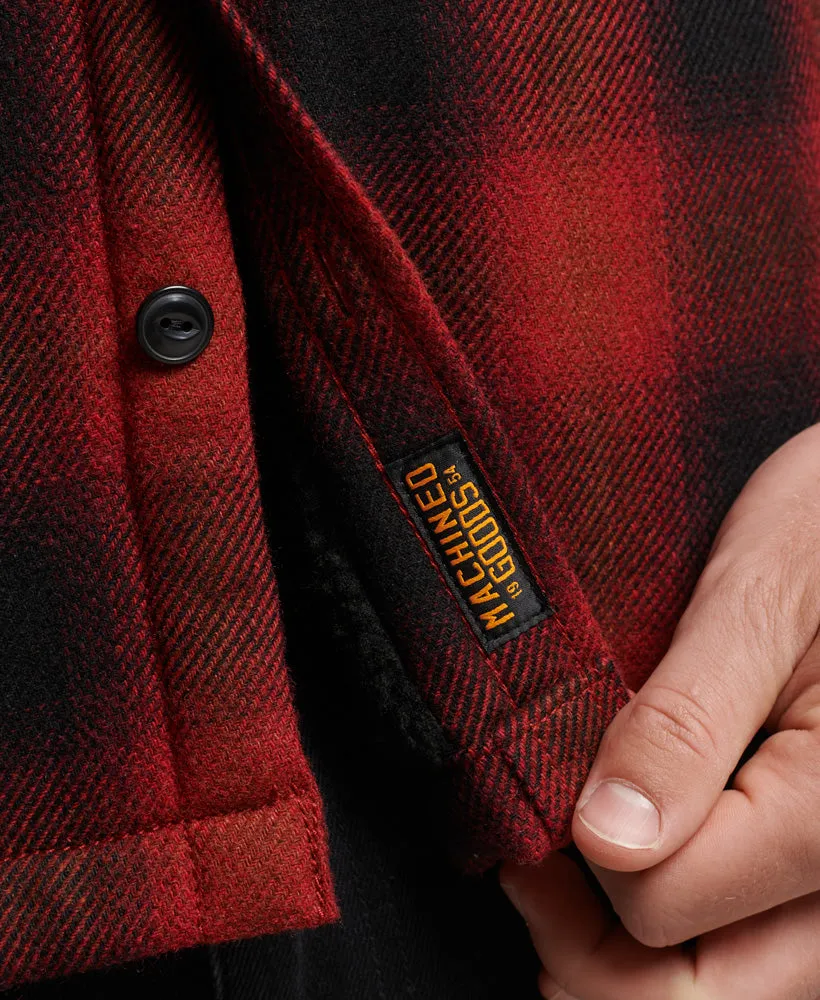 Sherpa Lined Wool Overshirt | Redwood Check