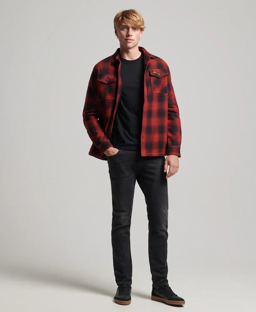 Sherpa Lined Wool Overshirt | Redwood Check