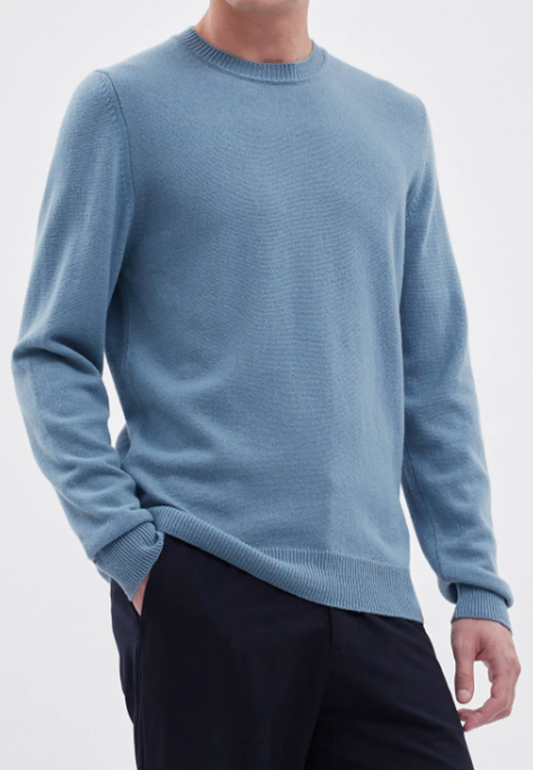 Sigfred Lambswool Sweater - Light Stone Blue