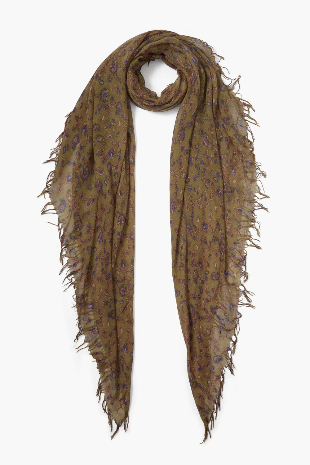 Silk Cashmere Paisley Scarf - Grass Roots