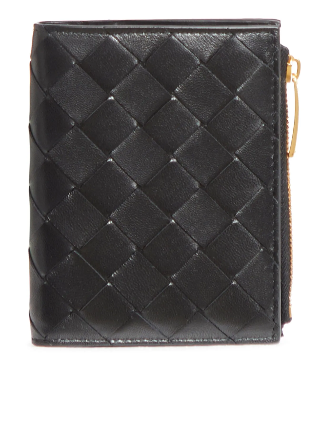 Small Bi-Fold Woven Wallet With Zip