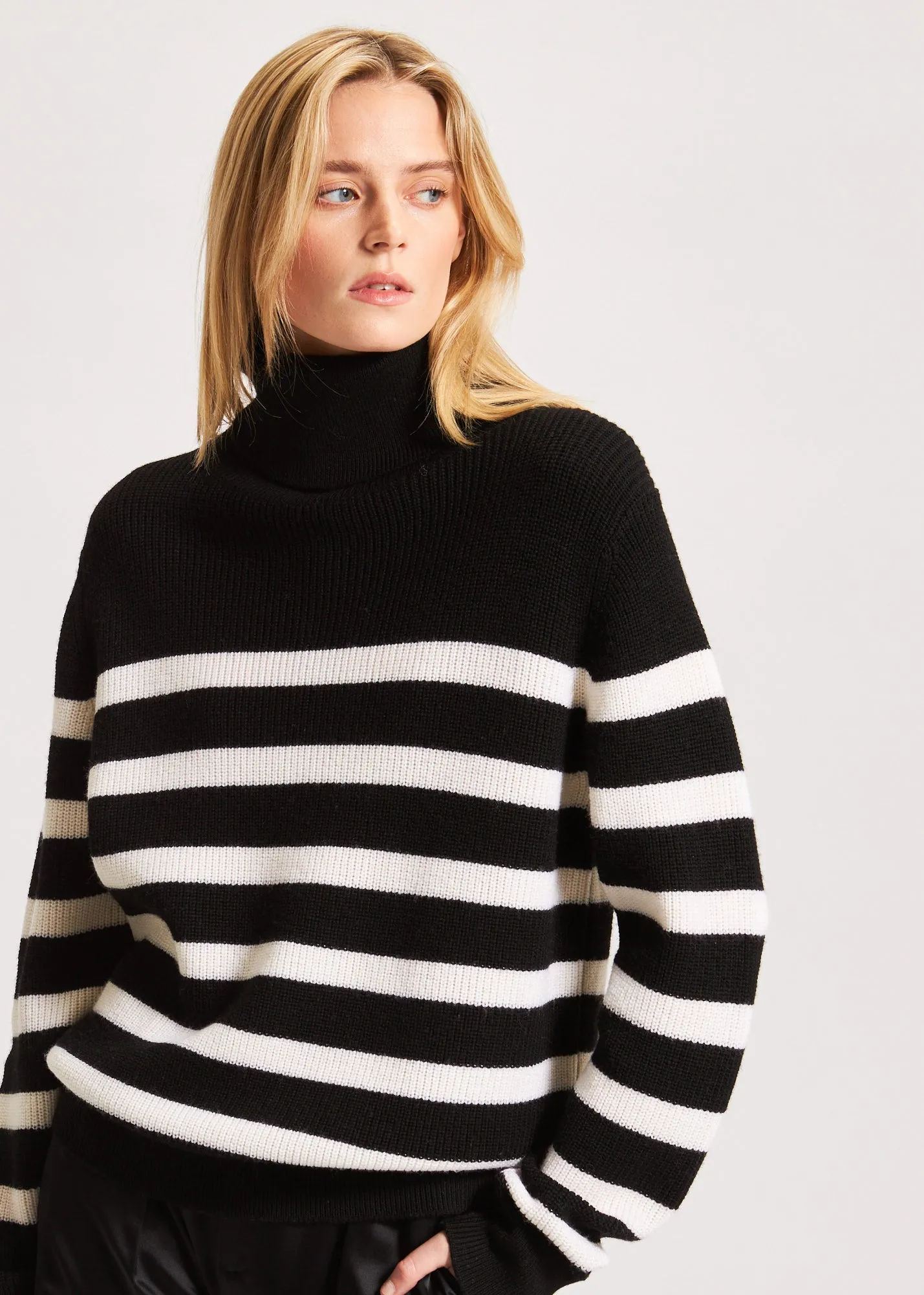 Striped Men's Turtleneck Sweater