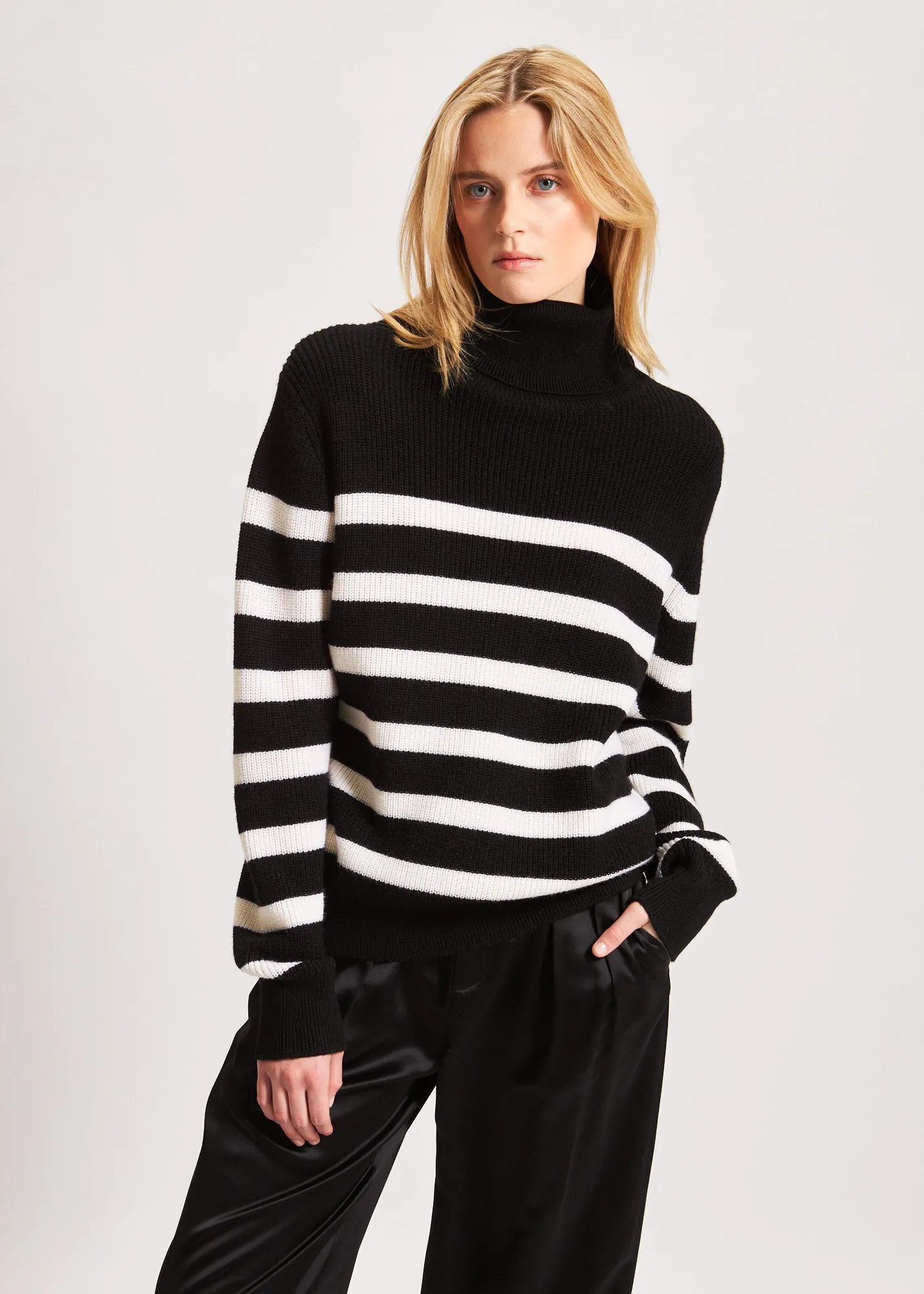 Striped Men's Turtleneck Sweater