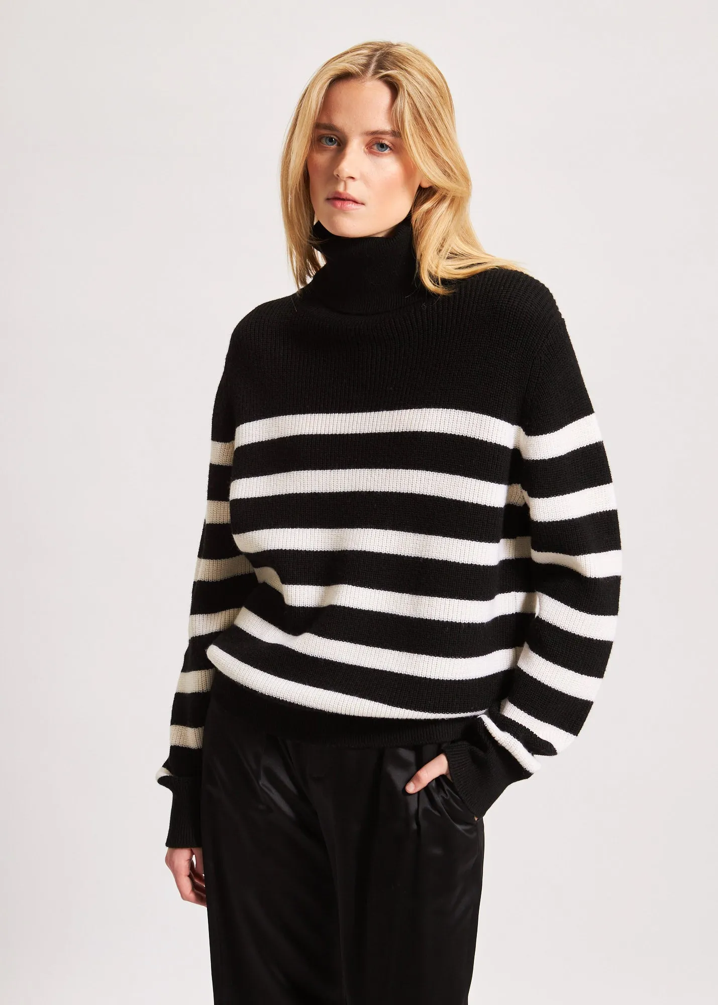 Striped Men's Turtleneck Sweater