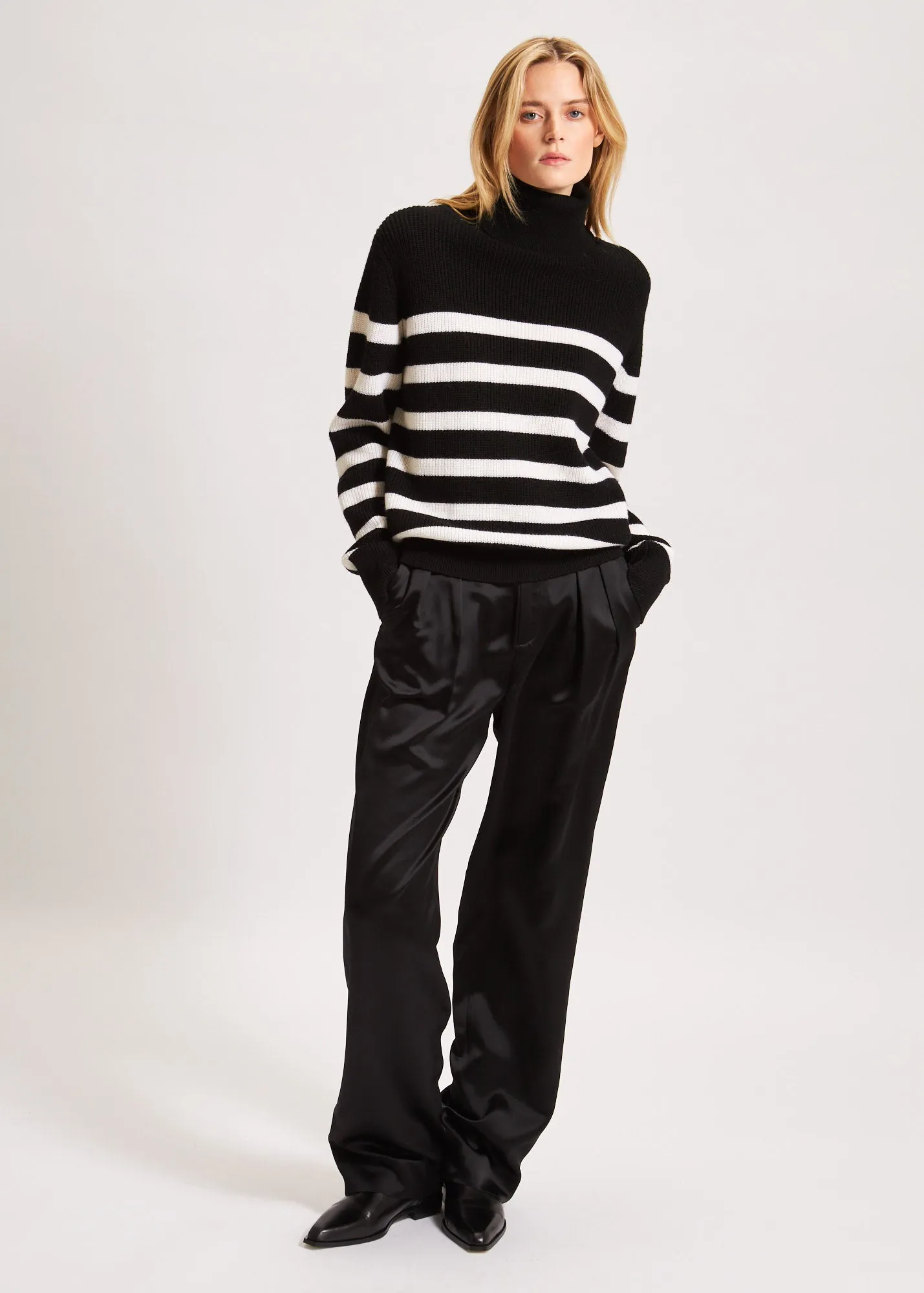 Striped Men's Turtleneck Sweater