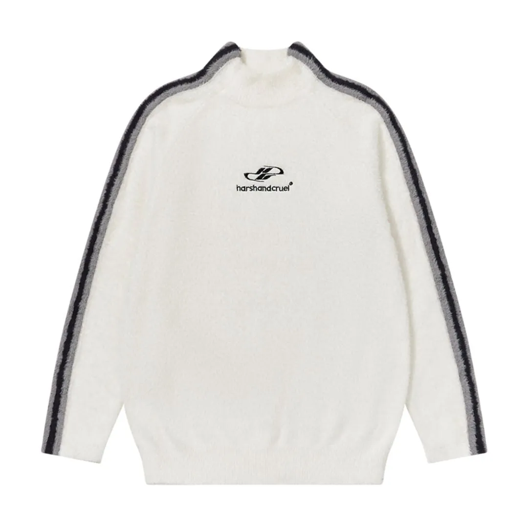 Striped Mohair Logo Sweater