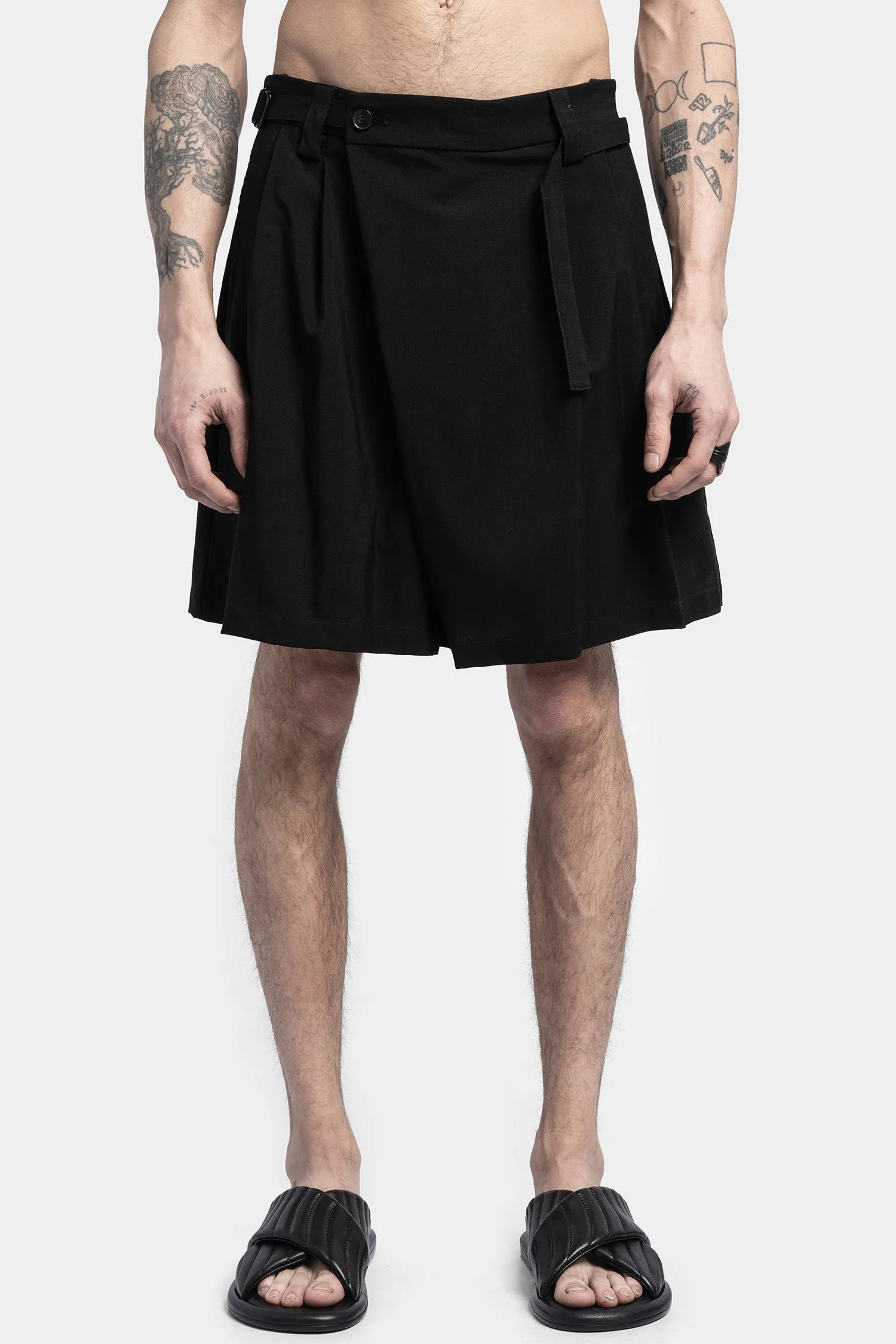 Stylish Wool Blend Shorts with Unique Angle