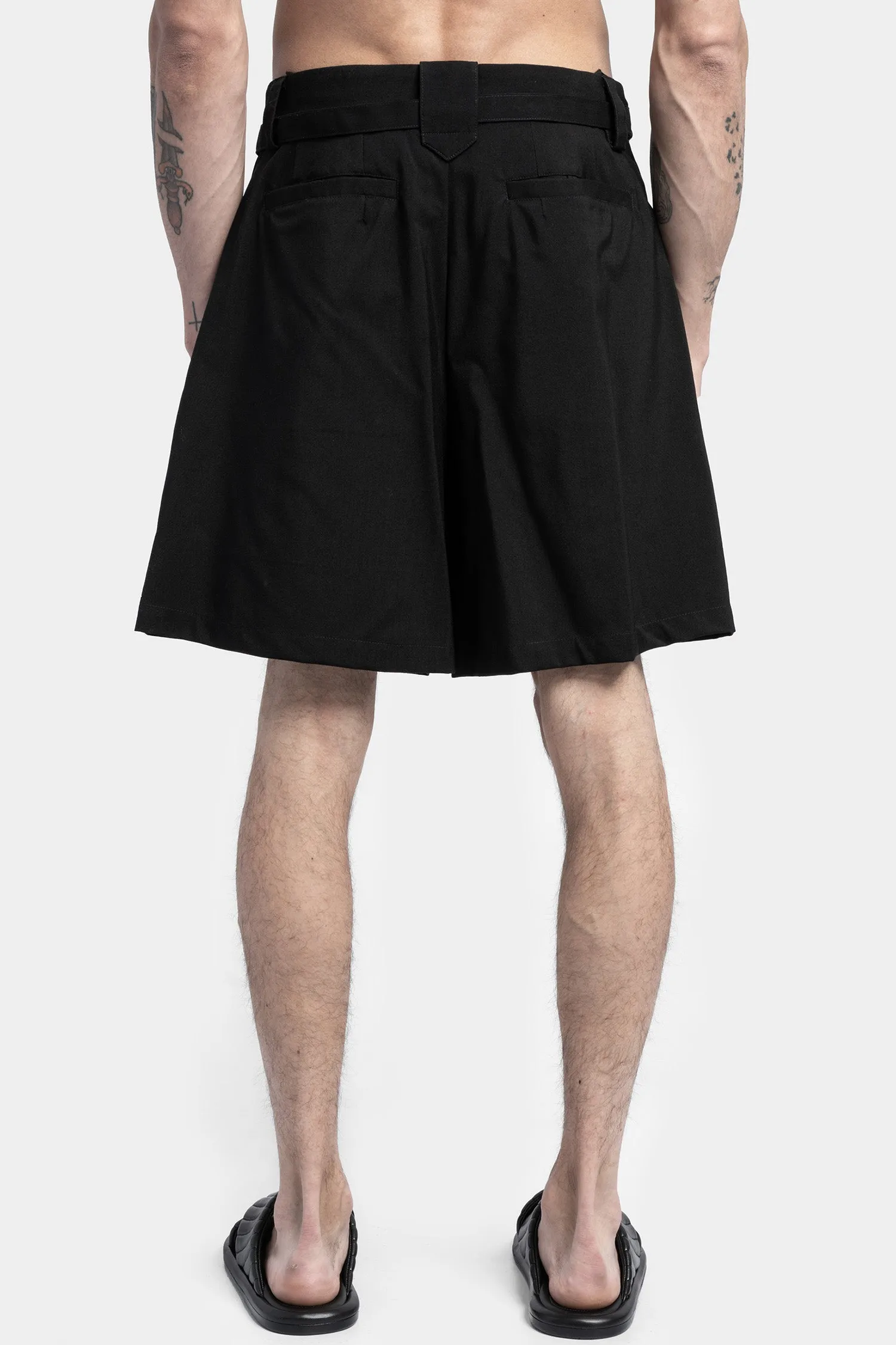 Stylish Wool Blend Shorts with Unique Angle