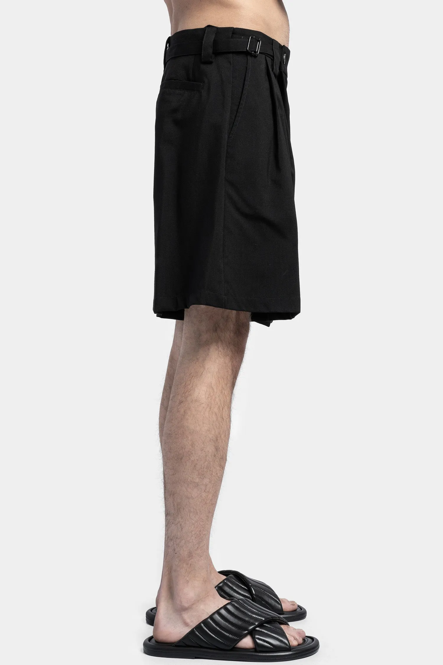 Stylish Wool Blend Shorts with Unique Angle