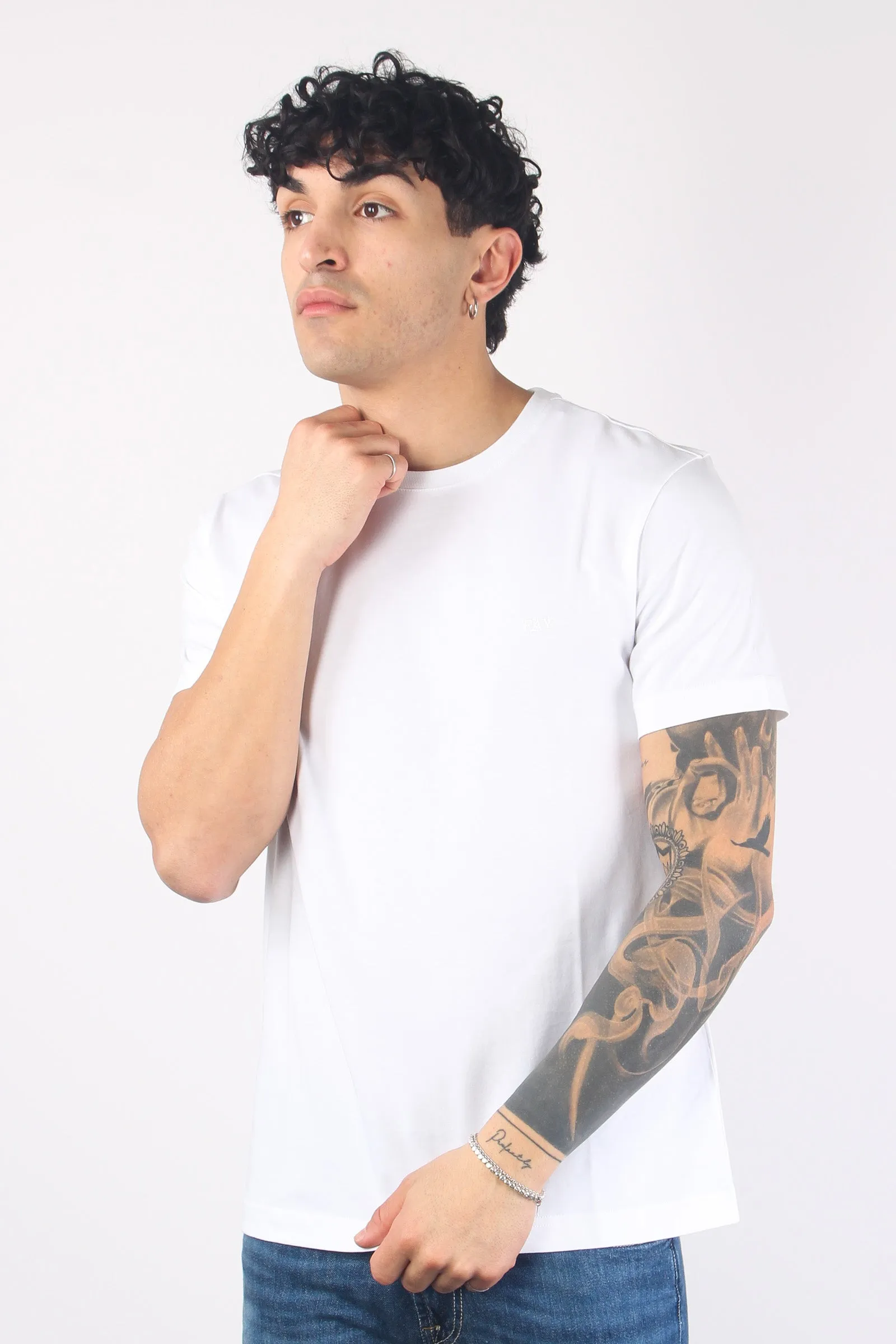 T-shirt Jersey Ricamo Bianco