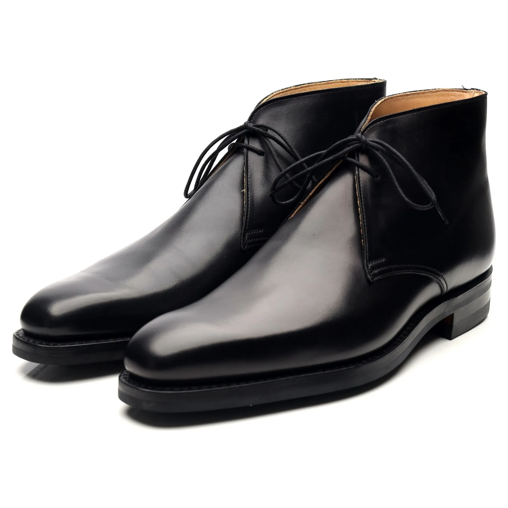 'Tetbury' Black Leather Chukka Boots UK 7.5 E