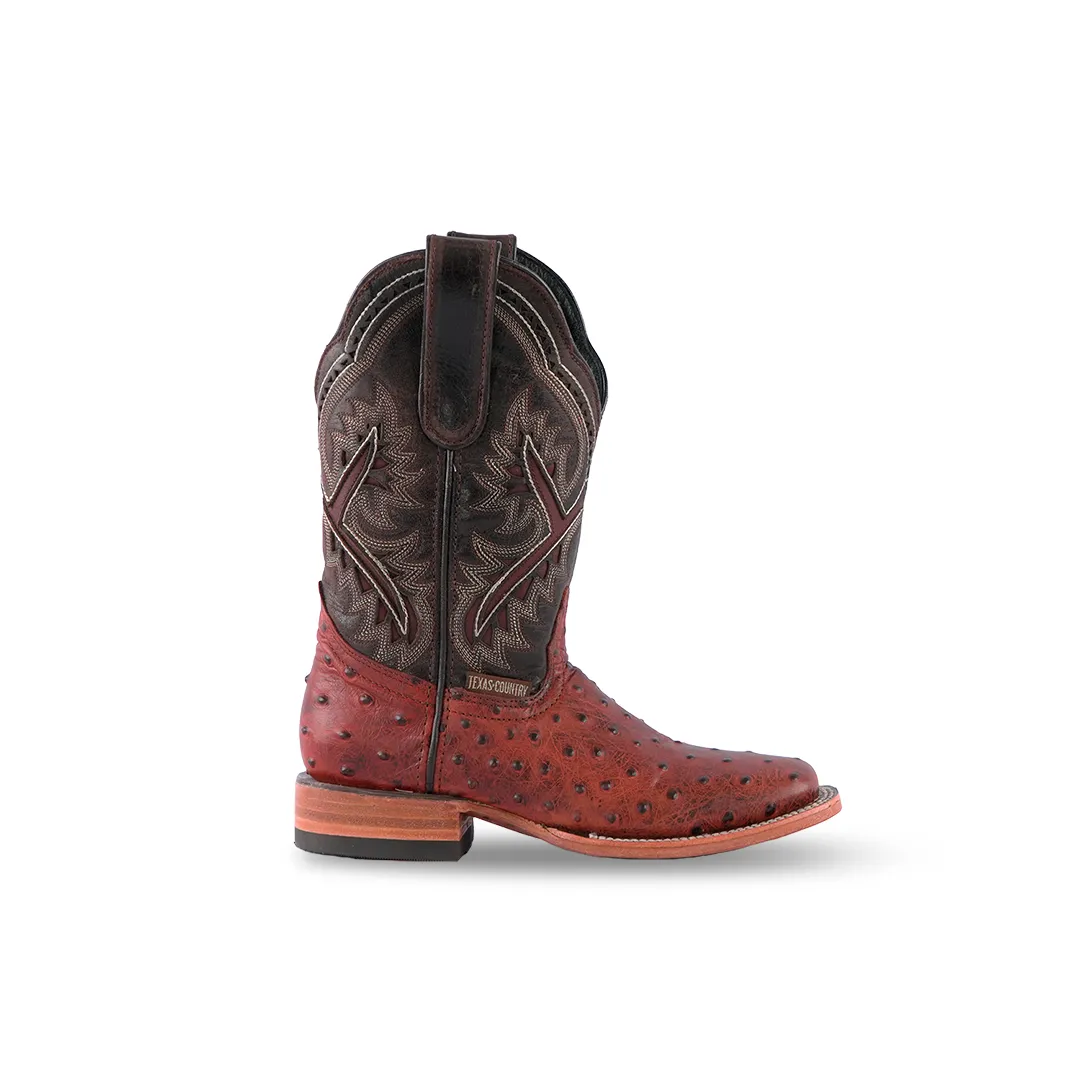 Texas Country Kids Boots Ostrich Cognac E424