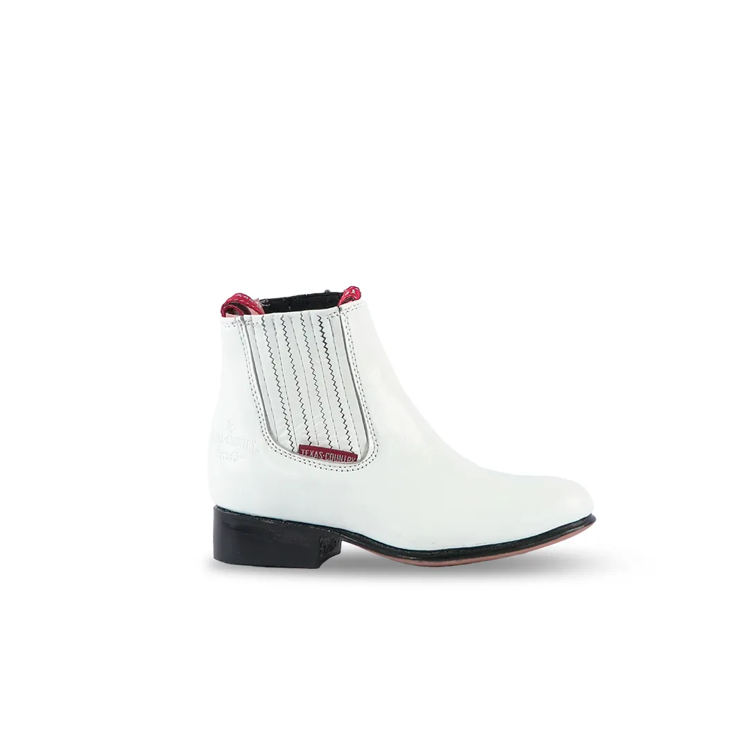 Texas Country Kids Chelsea Boots Napa White Oval E50