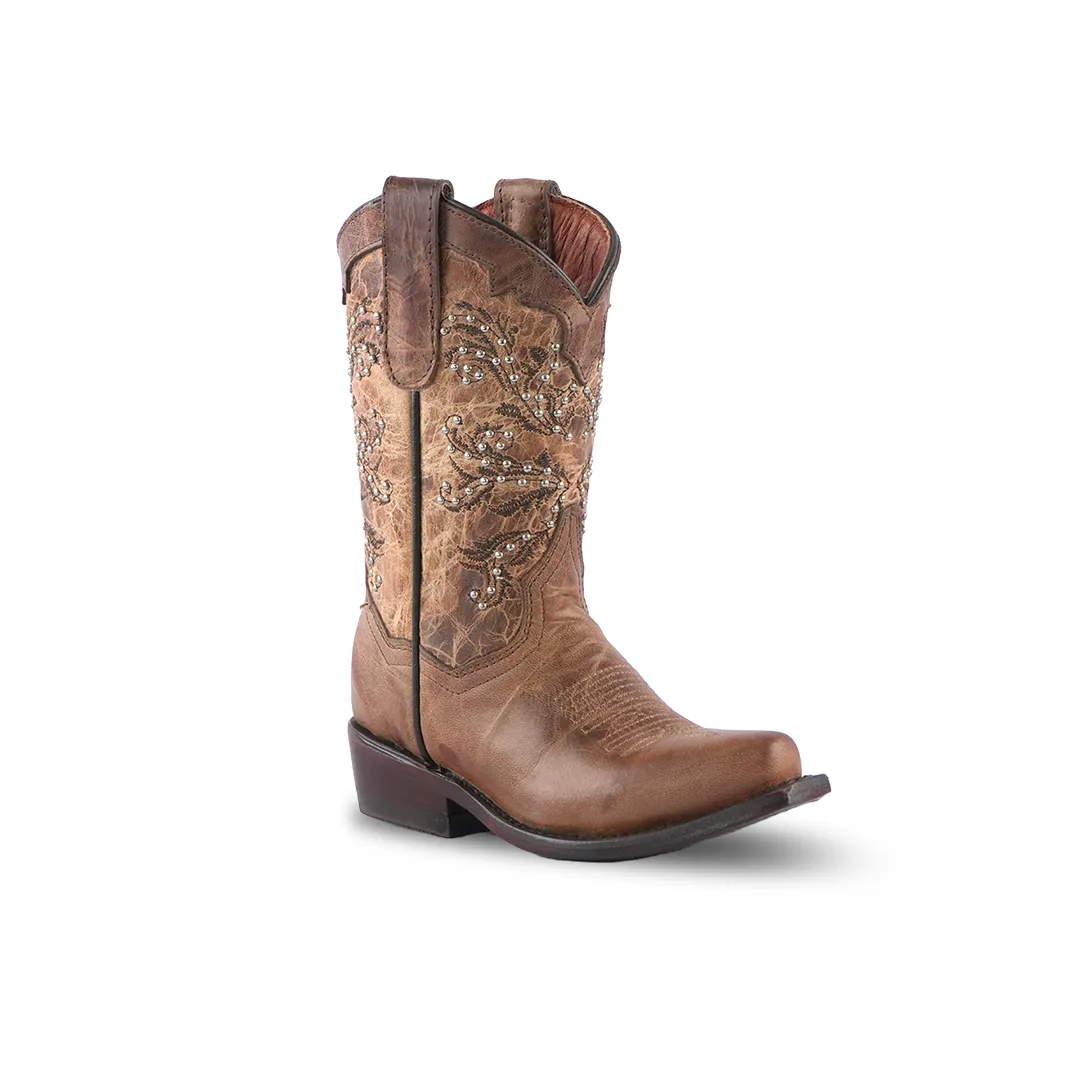 Texas Country Kids Western Girls Boots Cedro Camel 350N Helen