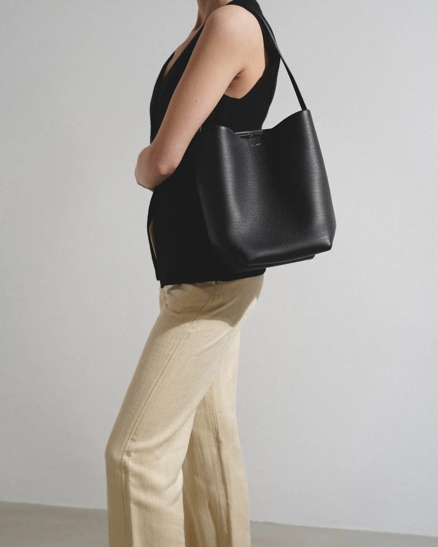 The Row Medium N/S Park black tote bag