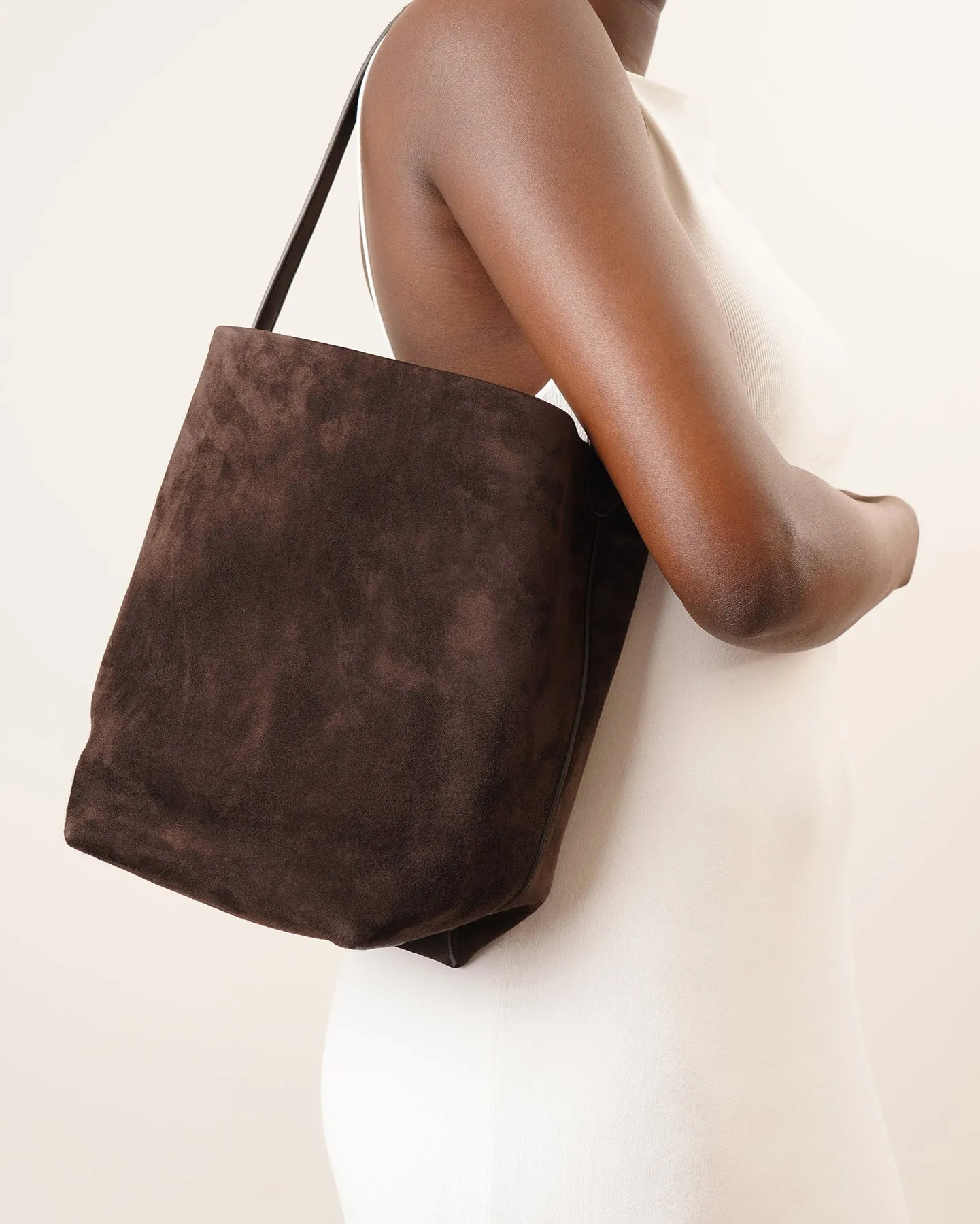 The Row Medium N/S Park suede tote bag