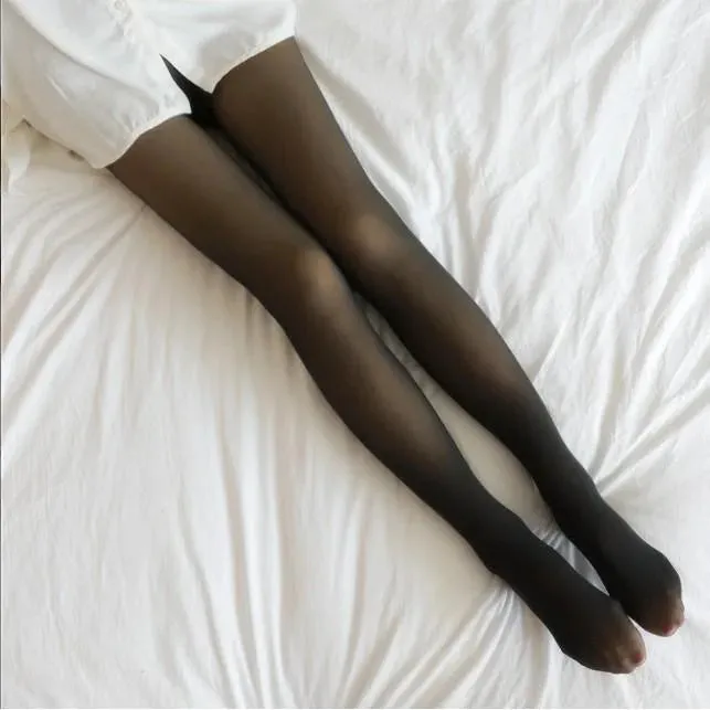 Thermal Fleece Lined Pantyhose - Translucent, Slim & Thick Winter Tights