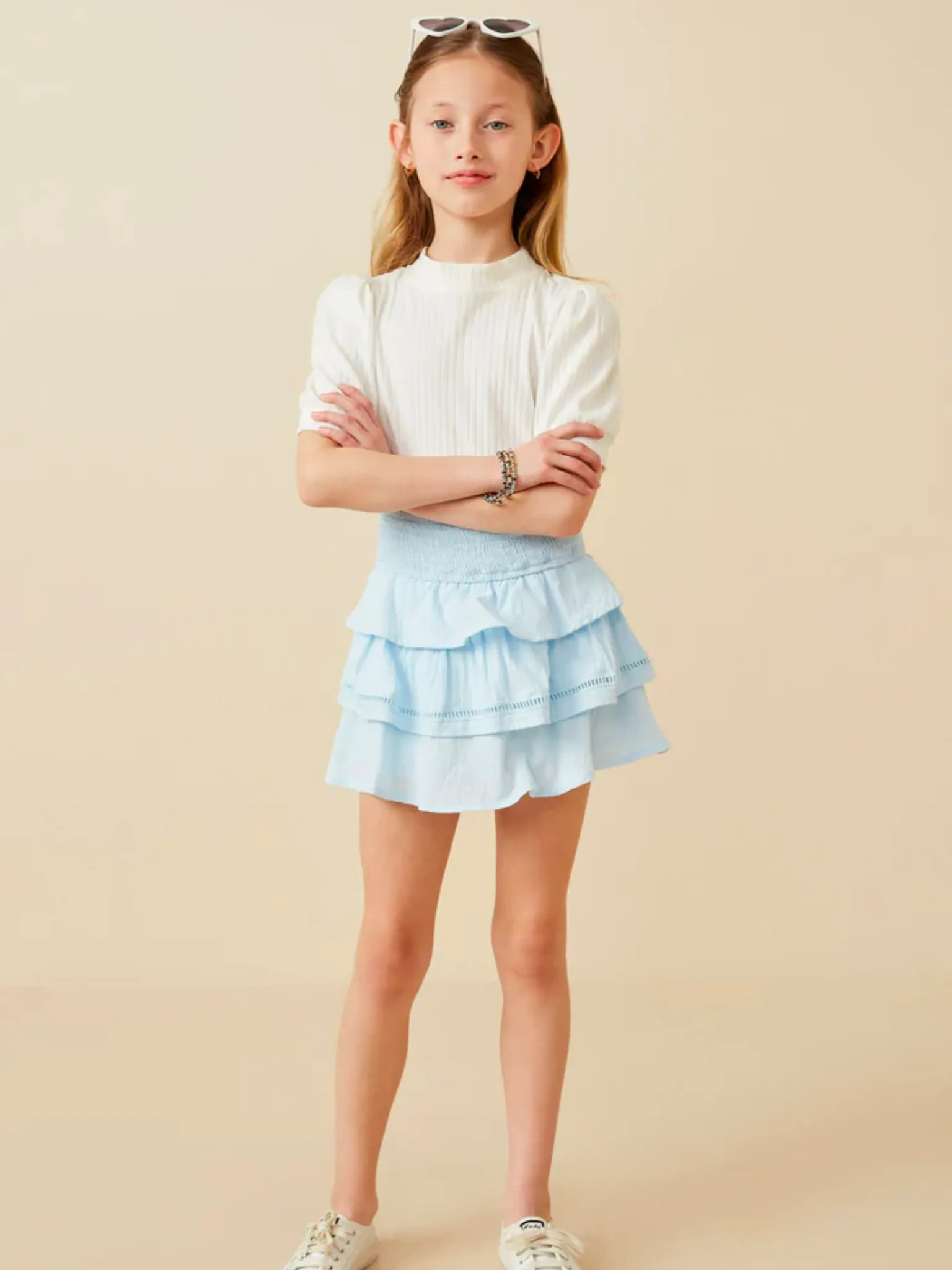 Tiered tween skort