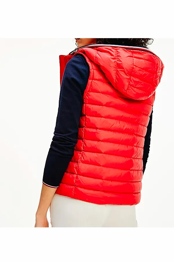 Tommy Hilfiger red down filled women's vest.