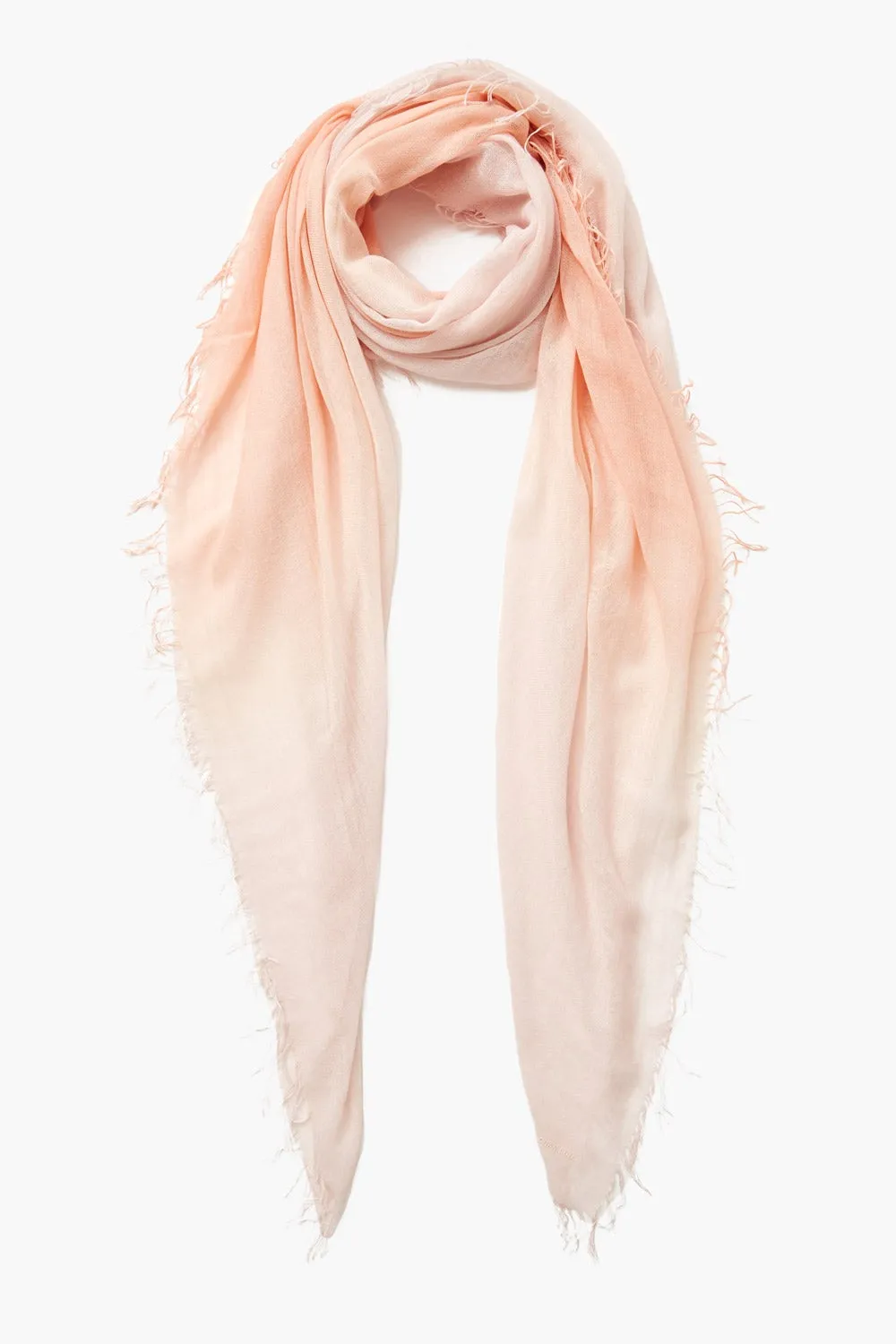 Tropical Peach Ombre Cashmere Silk Scarf