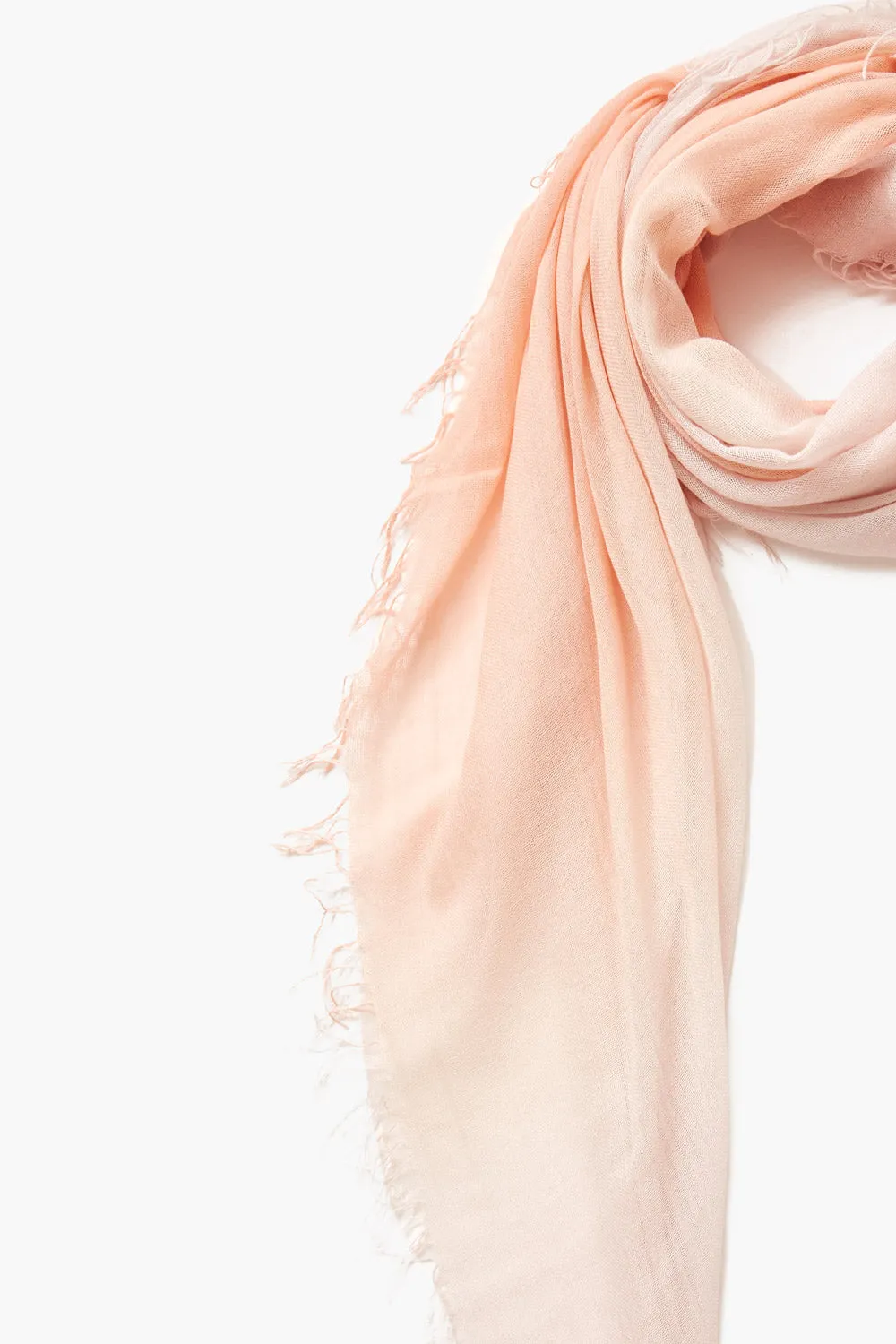 Tropical Peach Ombre Cashmere Silk Scarf