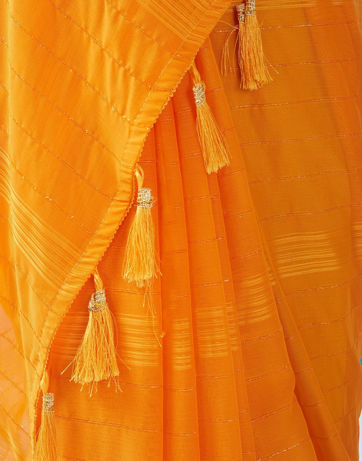 Turmeric Georgette Plain Saree