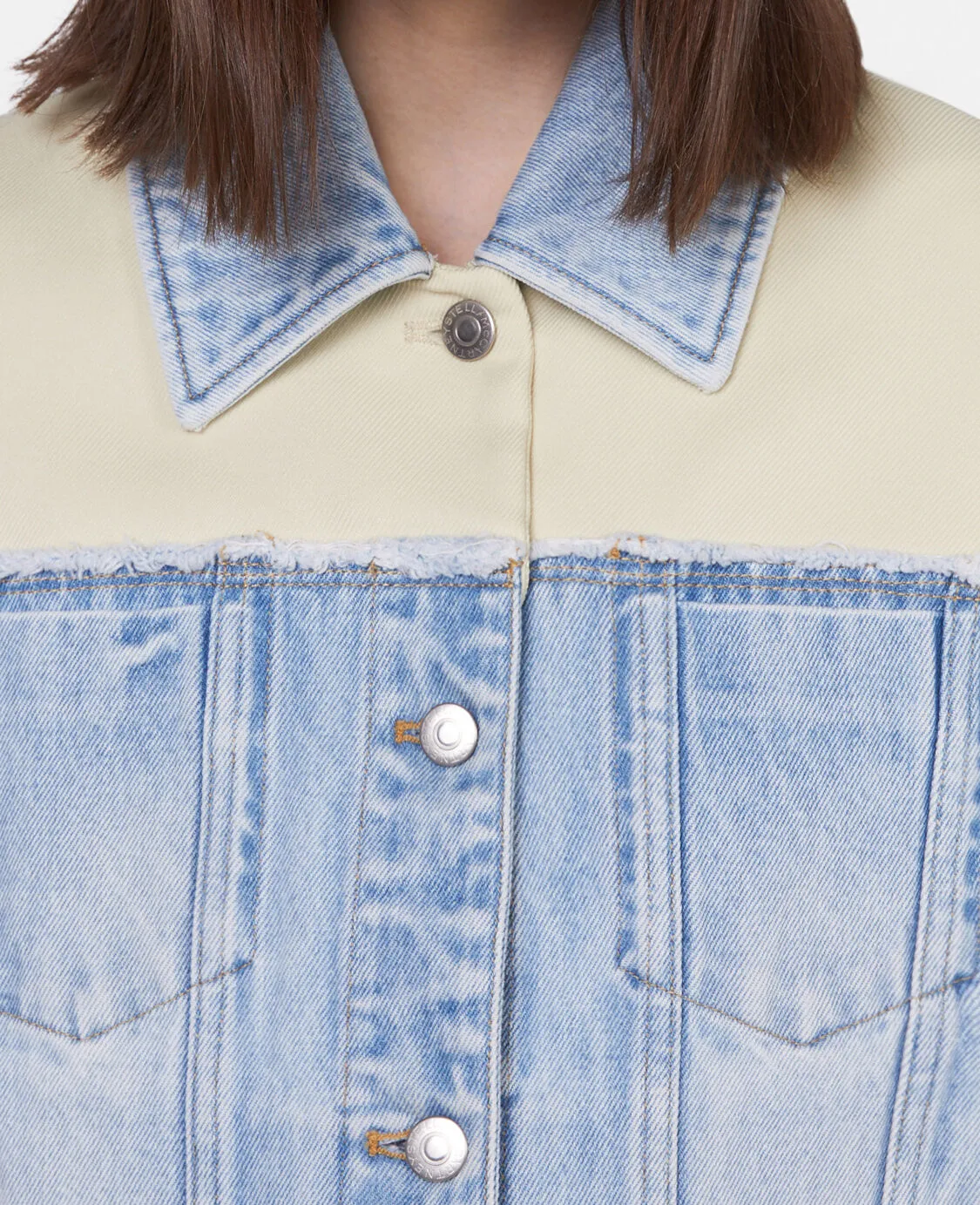 Two-Tone Panelled Denim Jacket