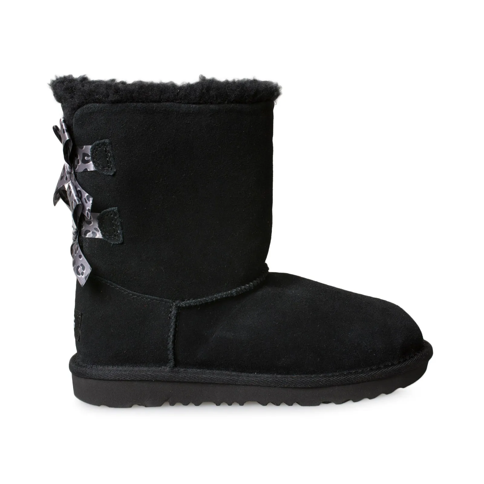 UGG Bailey Bow II Black Boots - Youth