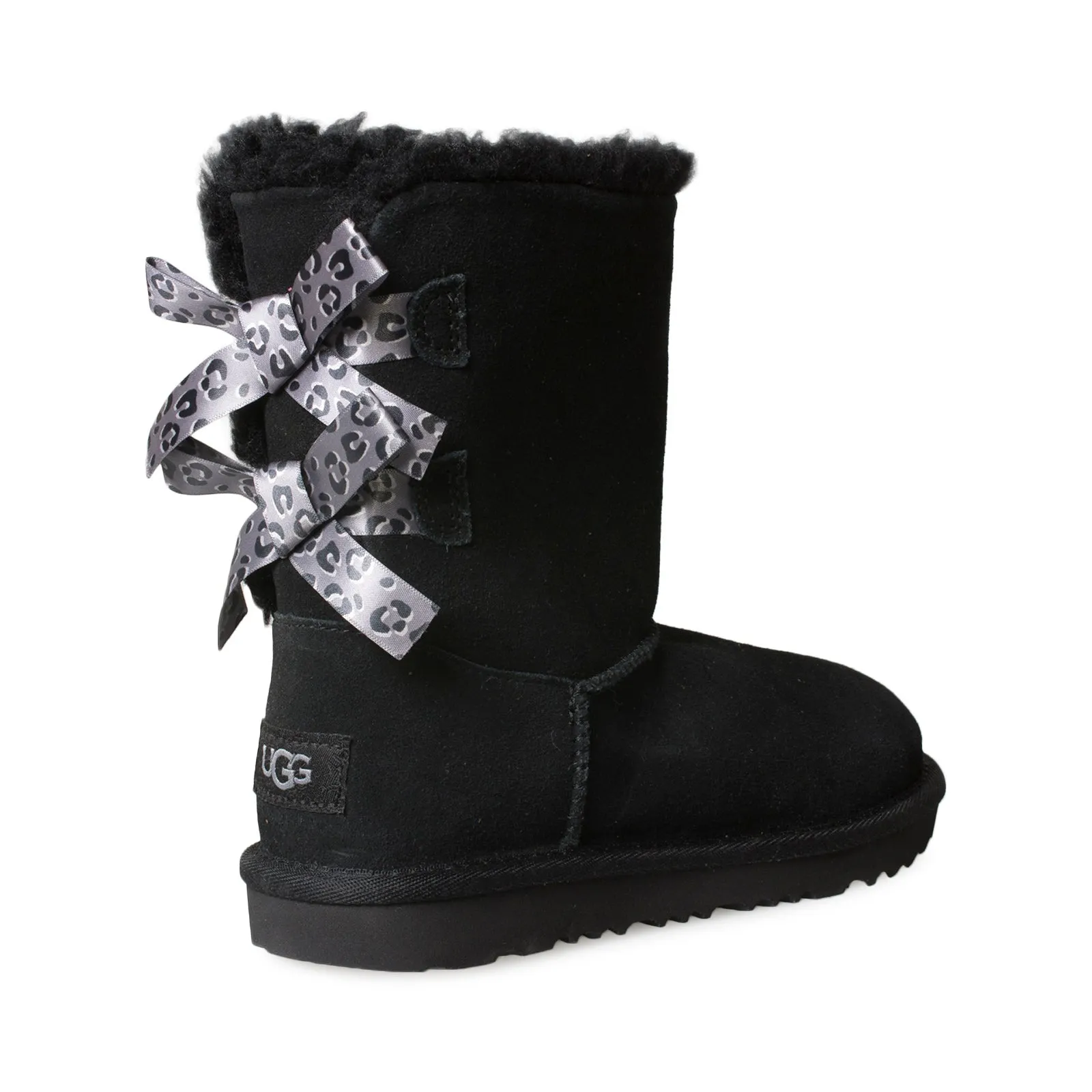 UGG Bailey Bow II Black Boots - Youth