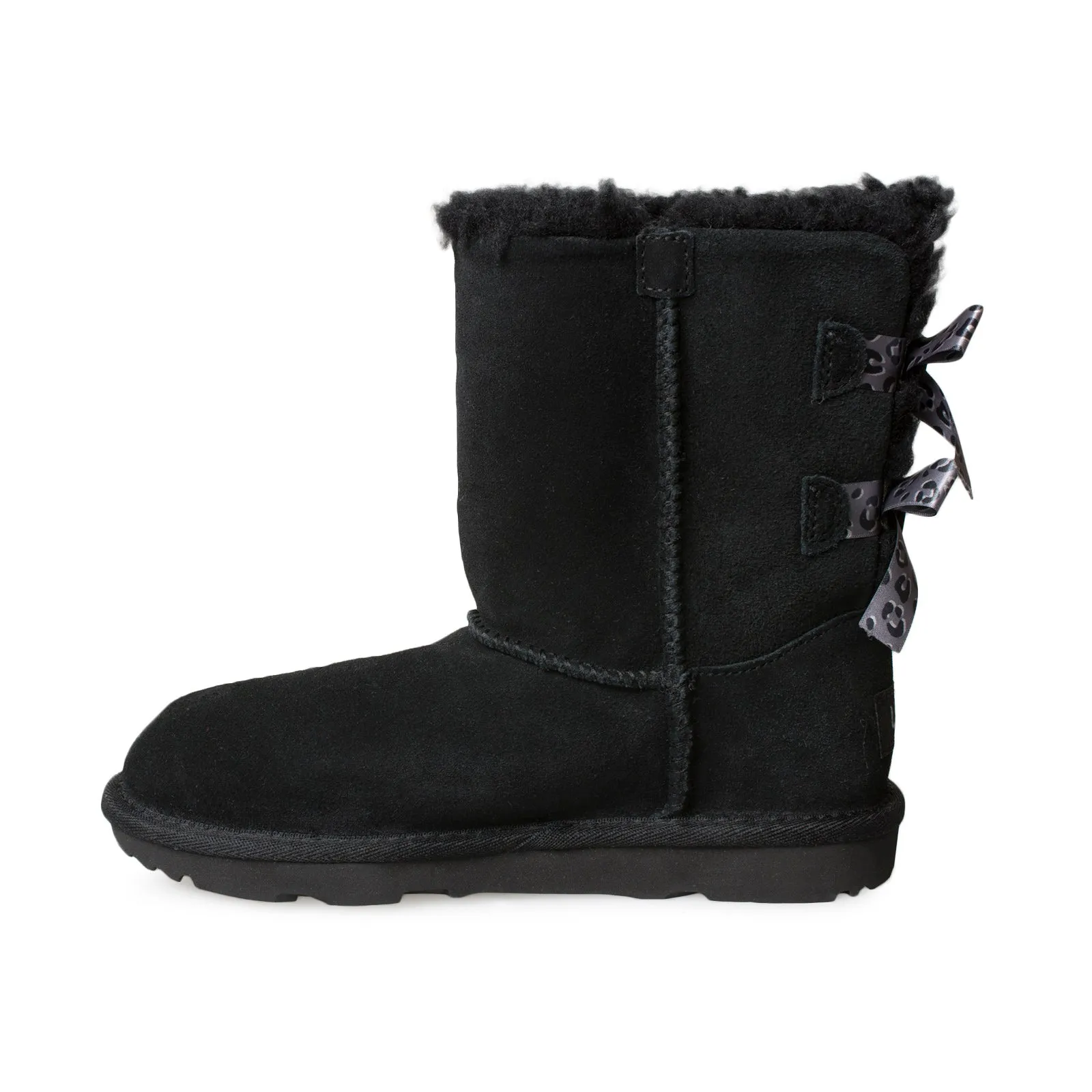 UGG Bailey Bow II Black Boots - Youth