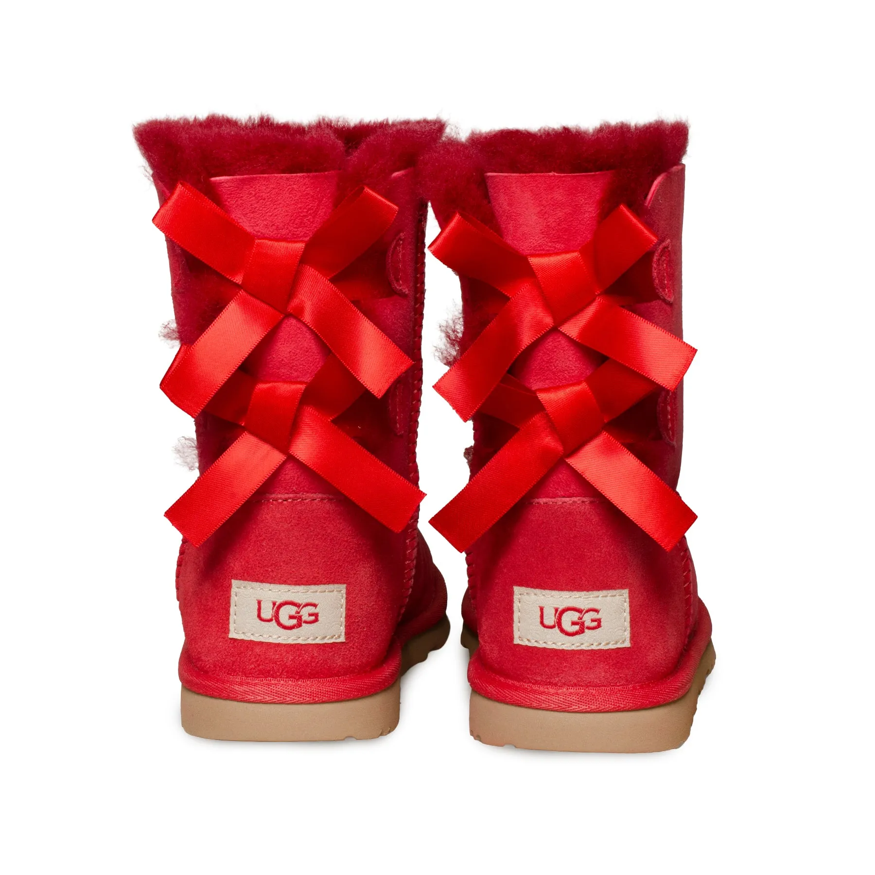 UGG Bailey Bow II Ribbon Red Youth Boots.