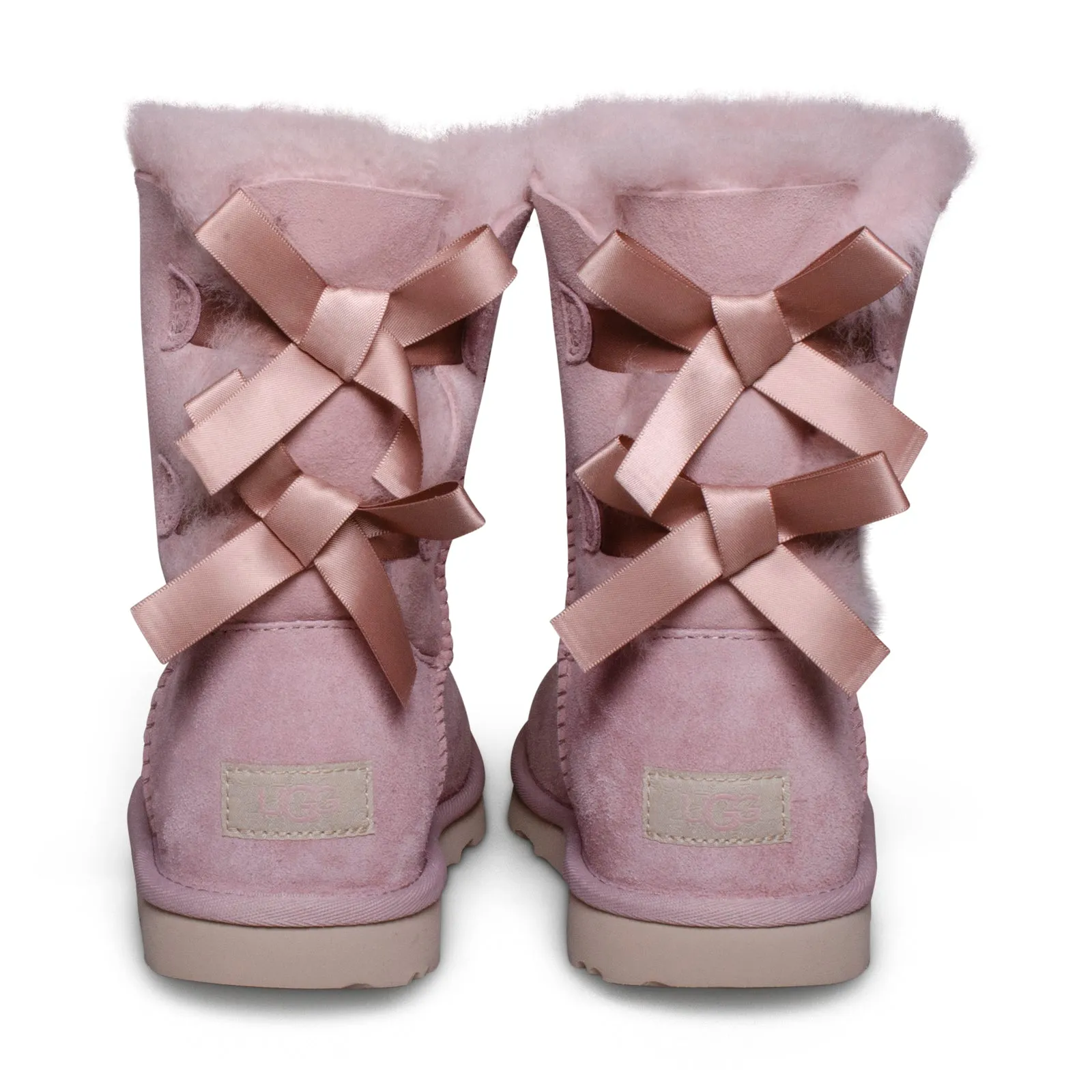 UGG Bailey Bow II Rose Grey Boots for Kids