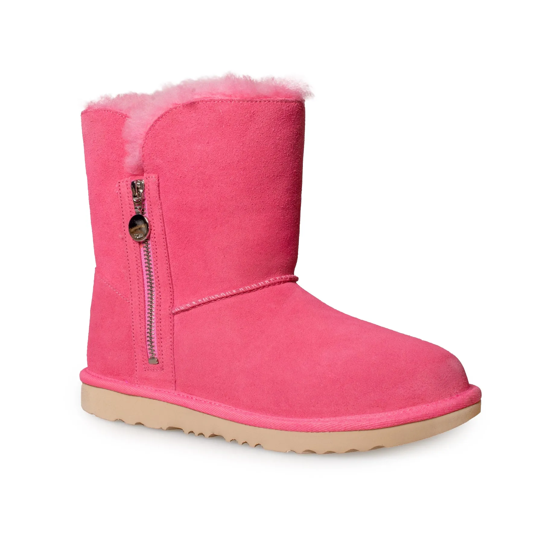 UGG Bailey Zip Short Kids Pink Rose Boots