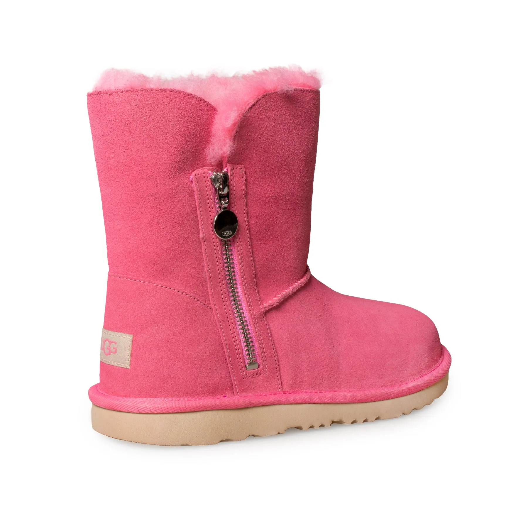 UGG Bailey Zip Short Kids Pink Rose Boots