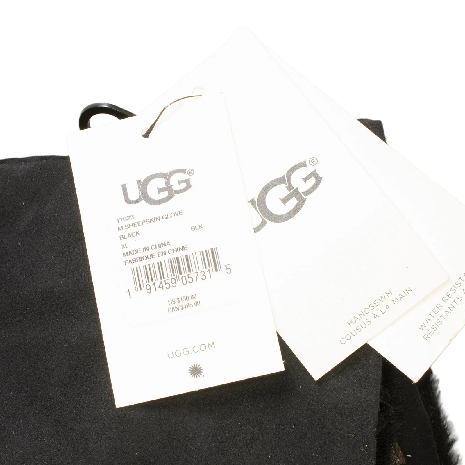 UGG Black Sheepskin Gloves - Men's