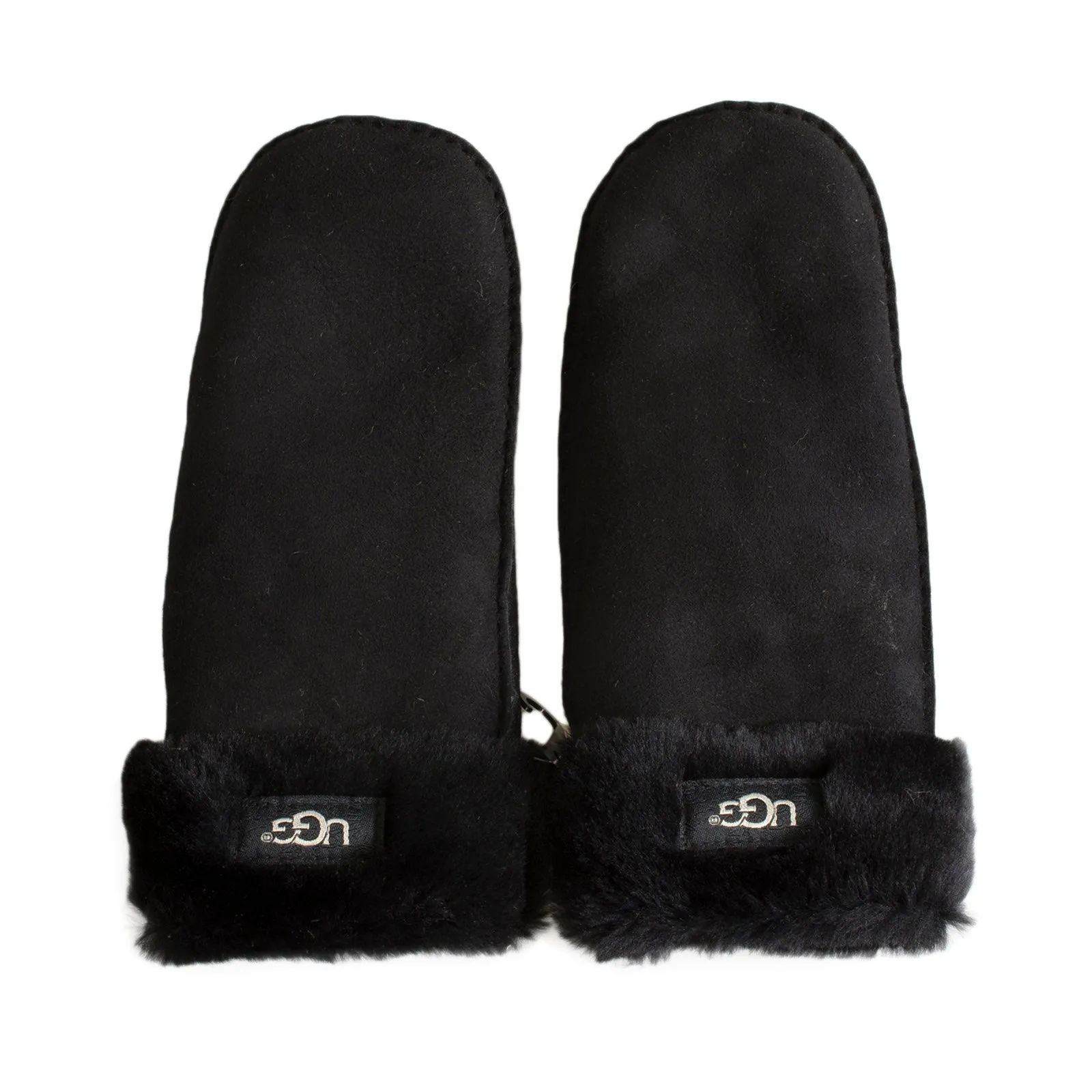 UGG black sheepskin mittens - women's