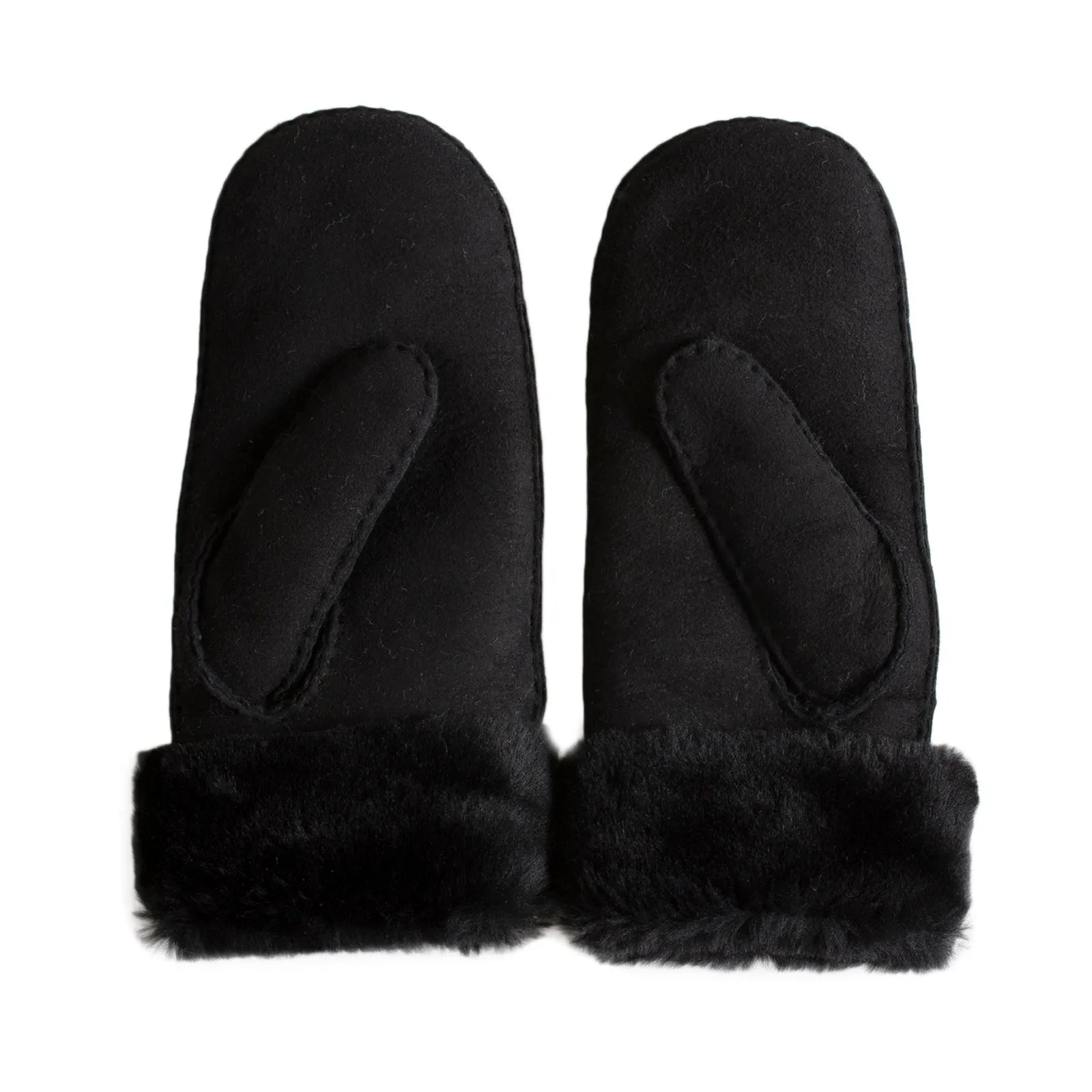 UGG black sheepskin mittens - women's