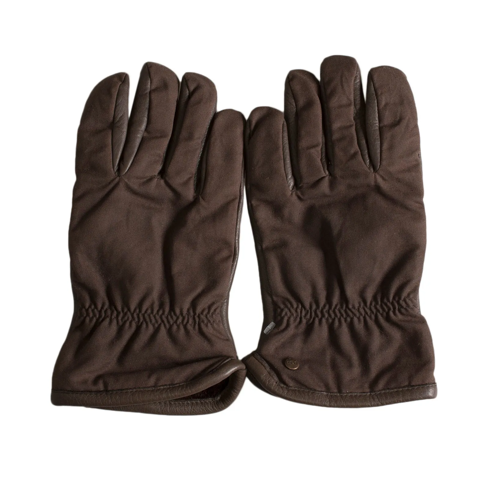 UGG Men's Chocolate Sheepskin Gloves with Nylon and Leather