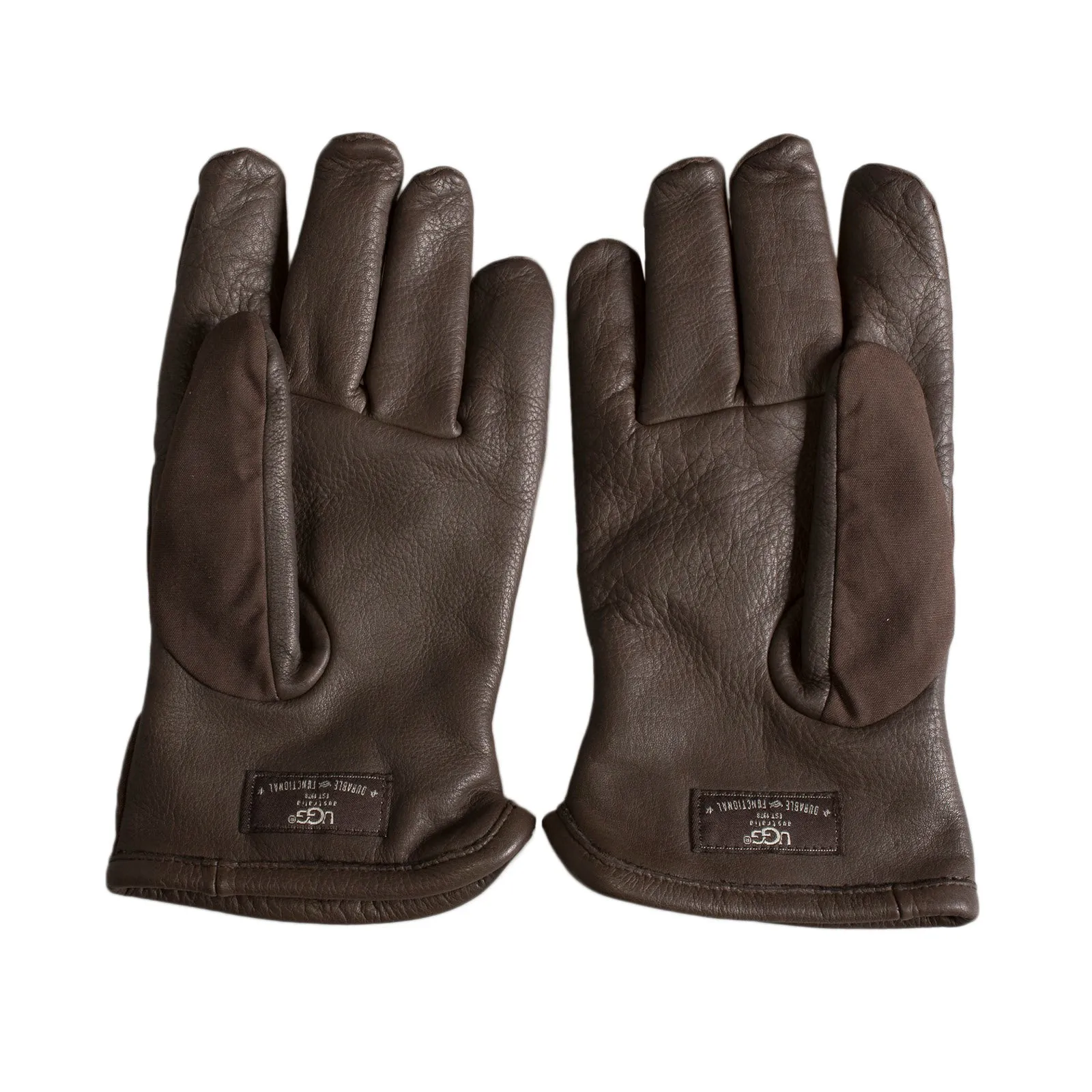 UGG Men's Chocolate Sheepskin Gloves with Nylon and Leather