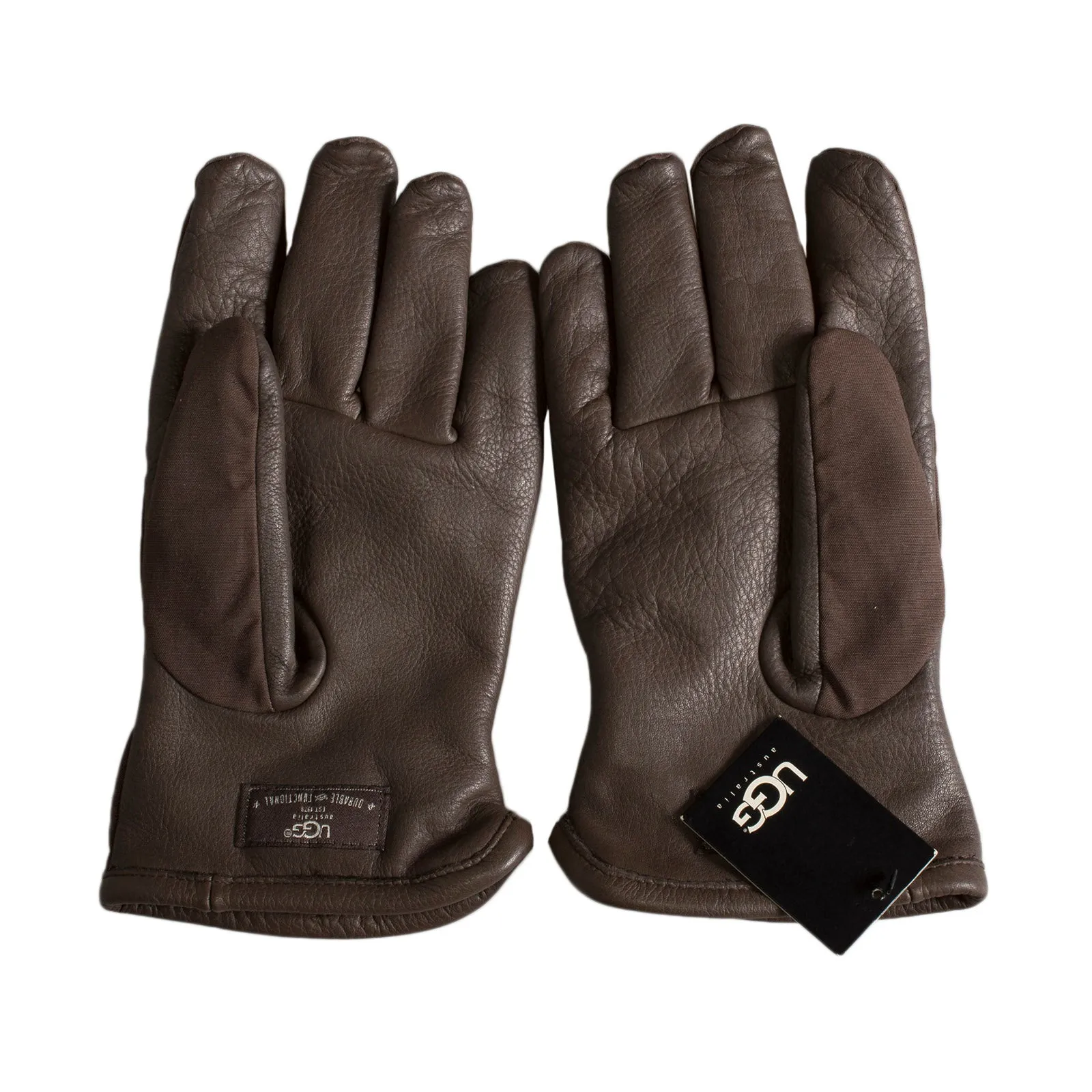 UGG Men's Chocolate Sheepskin Gloves with Nylon and Leather