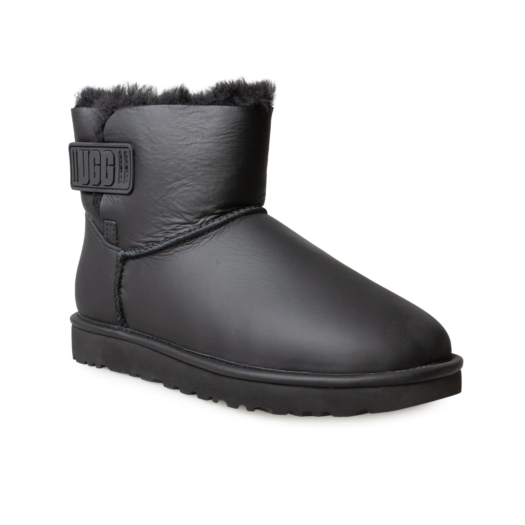 UGG Mini Bailey Boots - Women's - Ultra Matte Black - Logo Strap