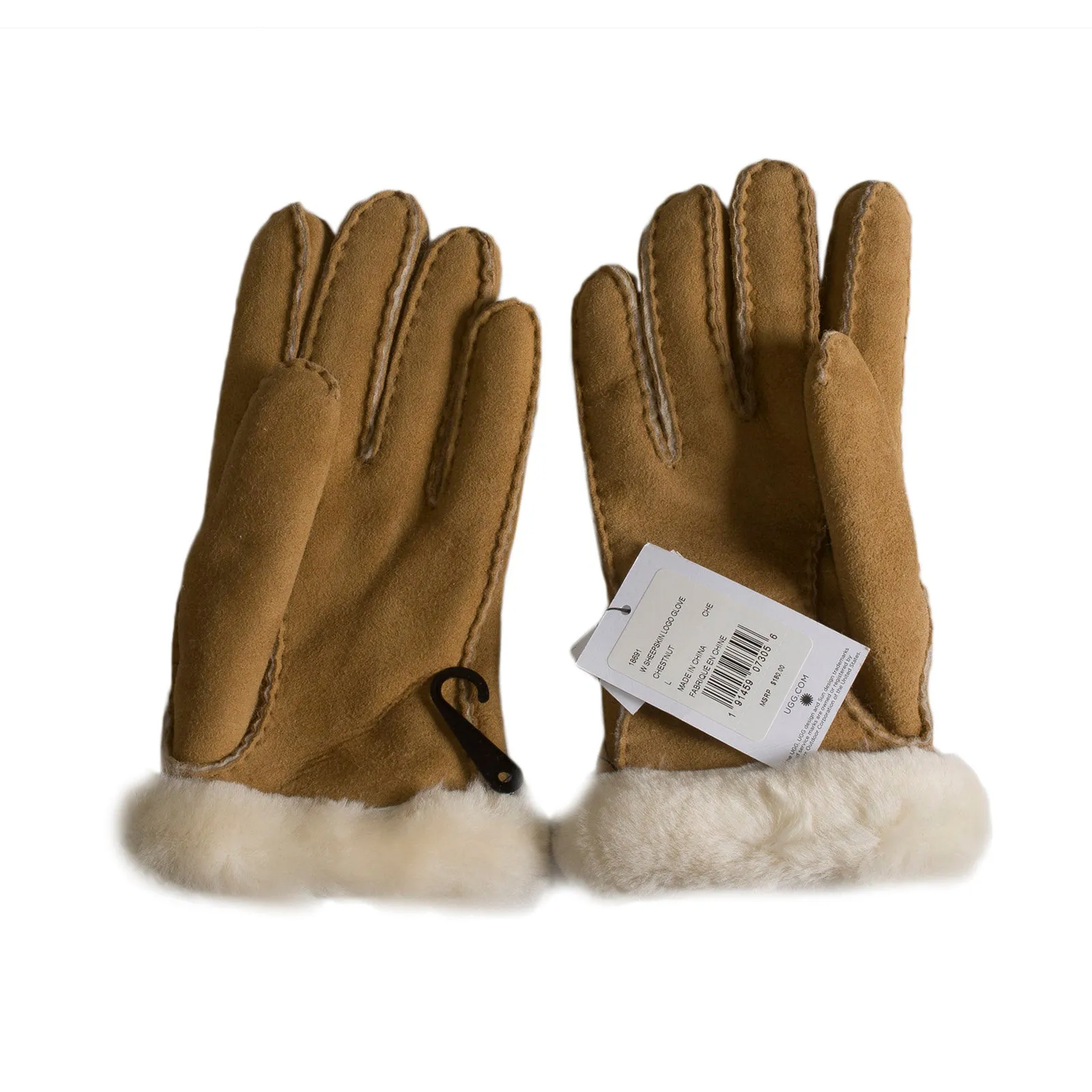 UGG Sheepskin Logo Chestnut Gloves for Women