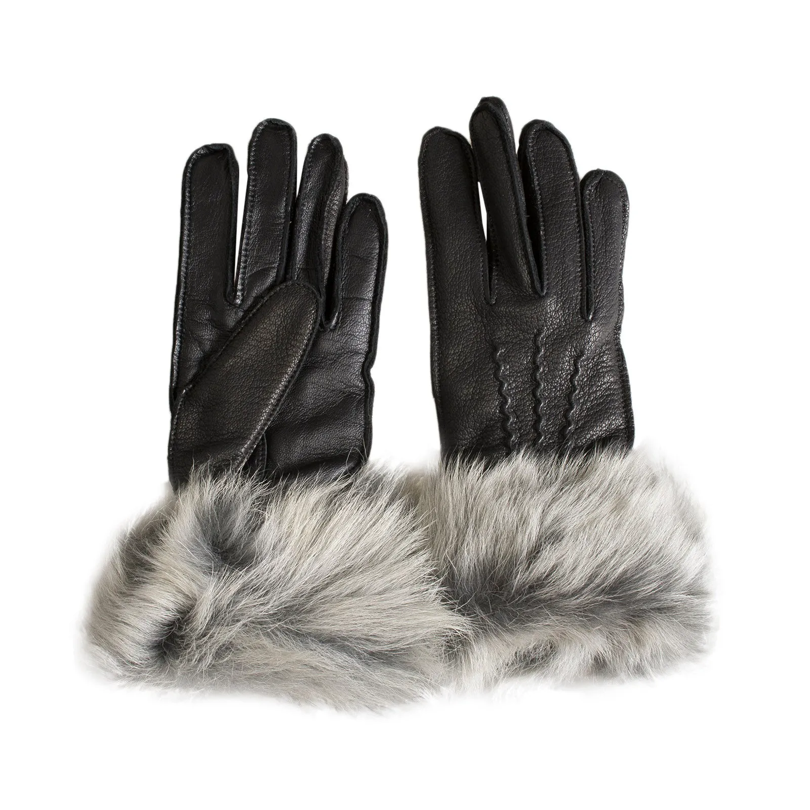 UGG Toscana Leather Black Gloves - Women's