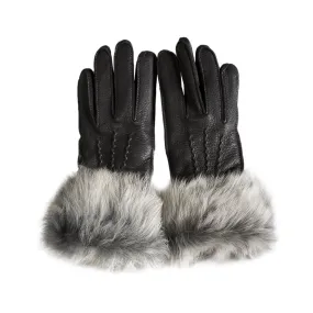 UGG Toscana Leather Black Gloves - Women's