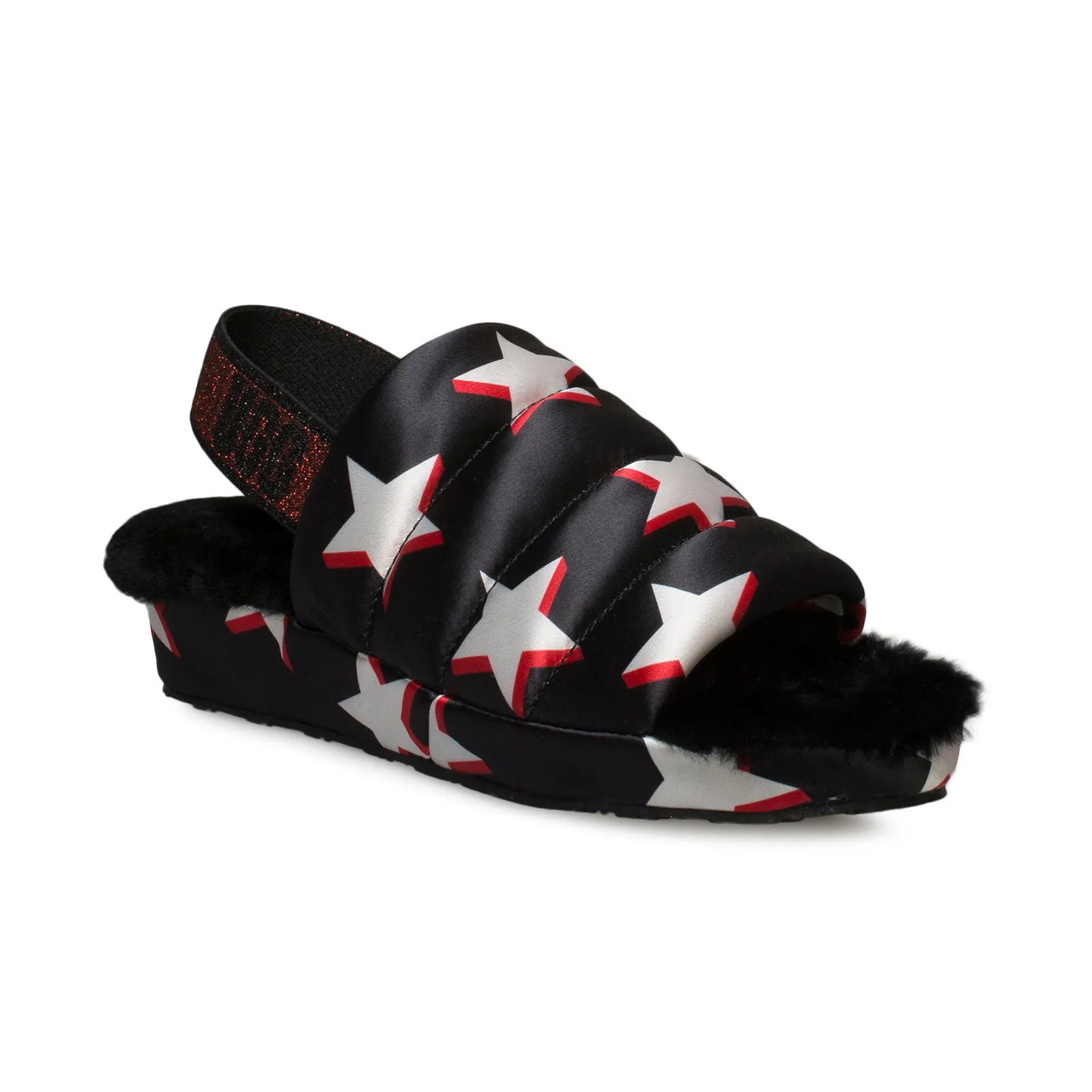 UGG Women's Puff Yeah Stars Slippers Black