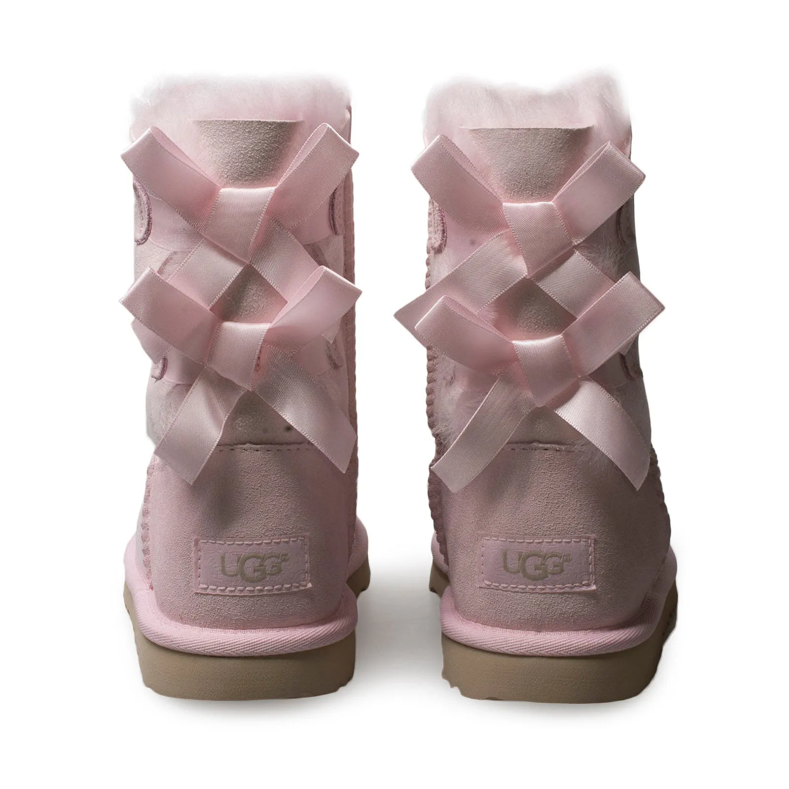 UGG Youth Seashell Pink Boots with Bailey Bow II