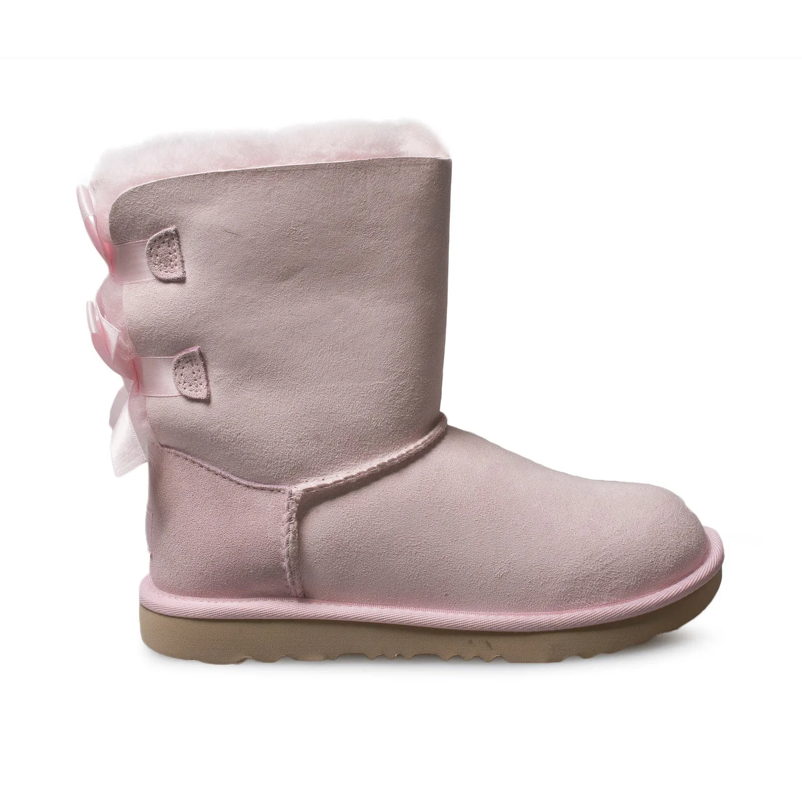 UGG Youth Seashell Pink Boots with Bailey Bow II