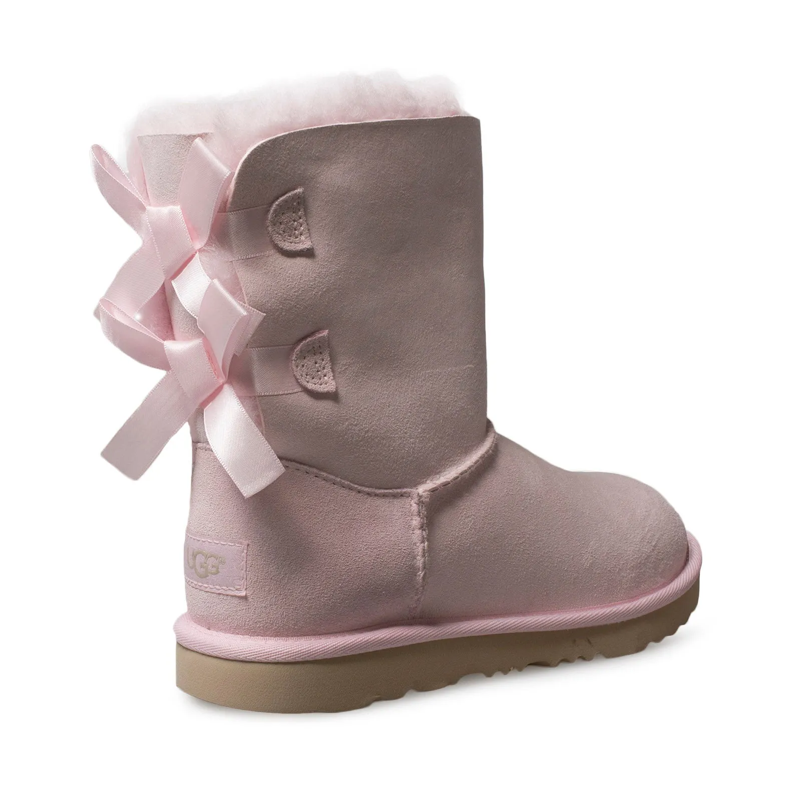 UGG Youth Seashell Pink Boots with Bailey Bow II