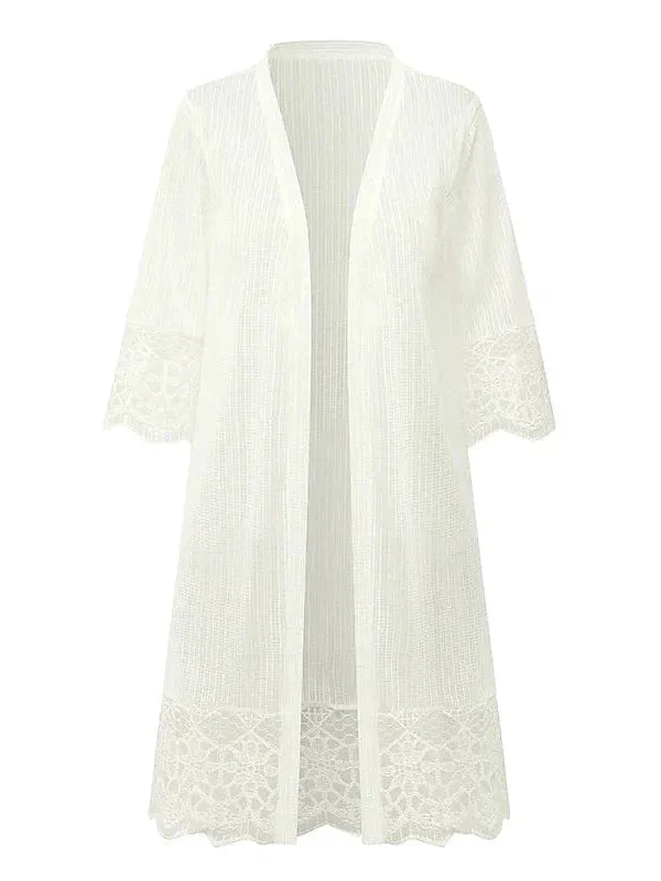 Versatile Summer Lace Cardigan - Open Front - Women's