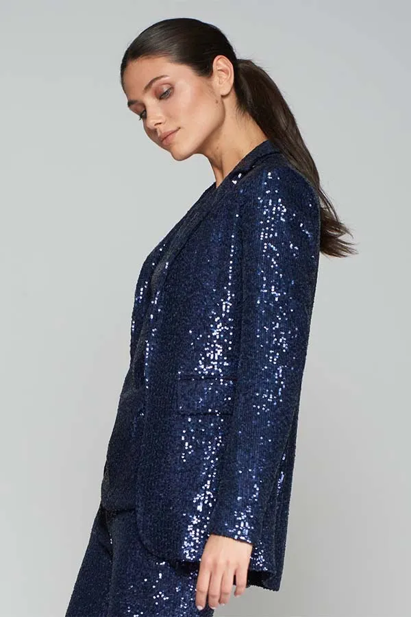 Vilagallo ANDREA NAVY SEQUINNED BLAZER